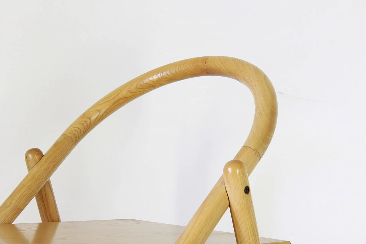 Trolley bar in solid oak and ash, 80s 1212844