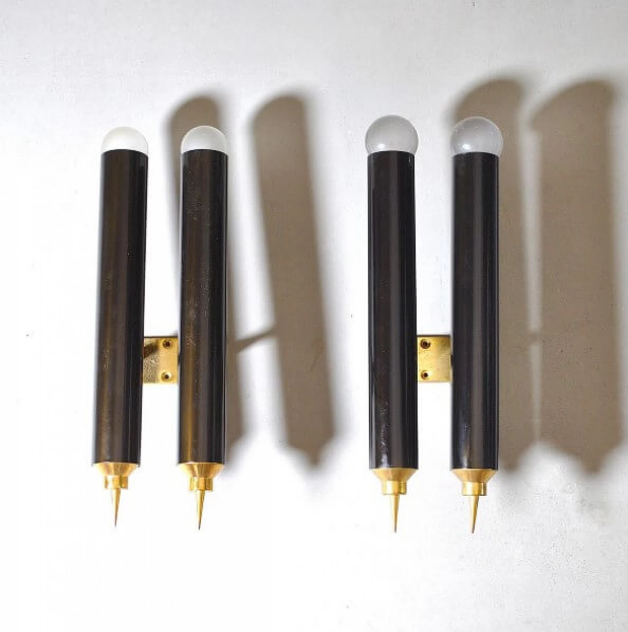 2 Brass wall sconce by Lumière, 60s 1212989