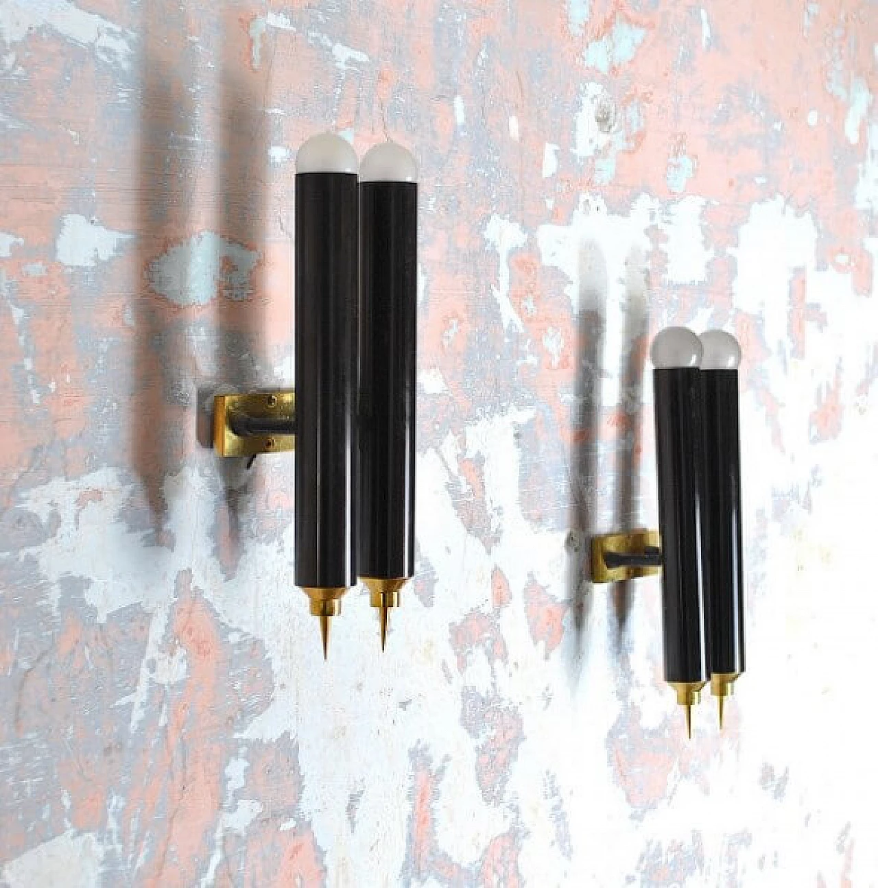 2 Brass wall sconce by Lumière, 60s 1212990