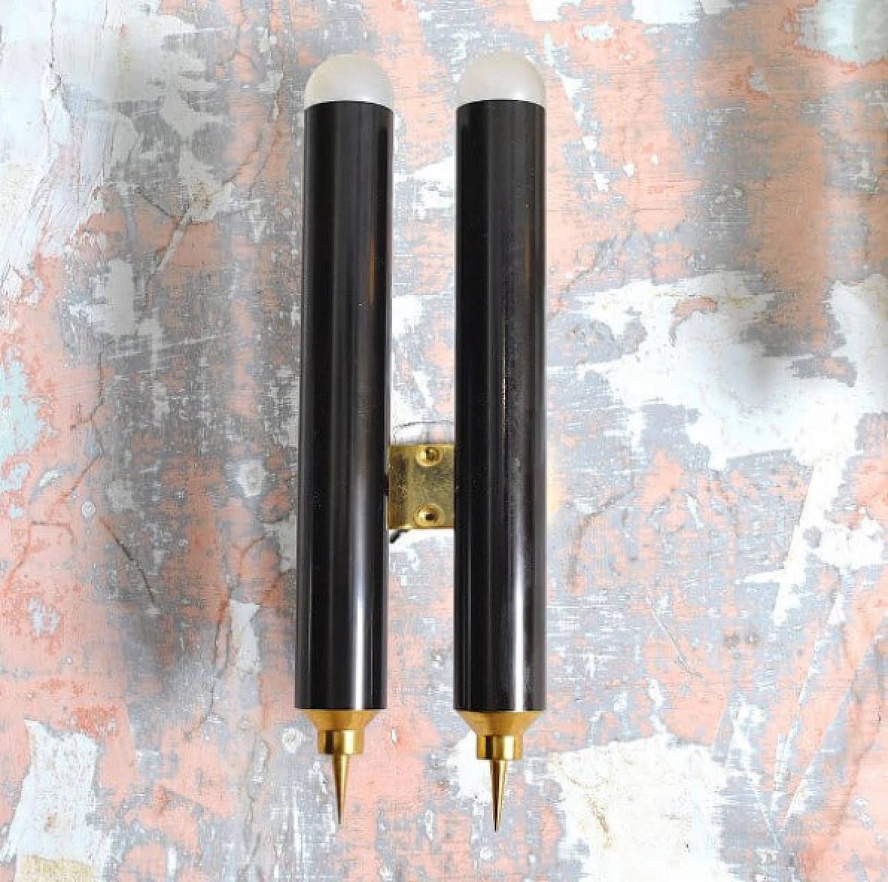 2 Brass wall sconce by Lumière, 60s 1212991