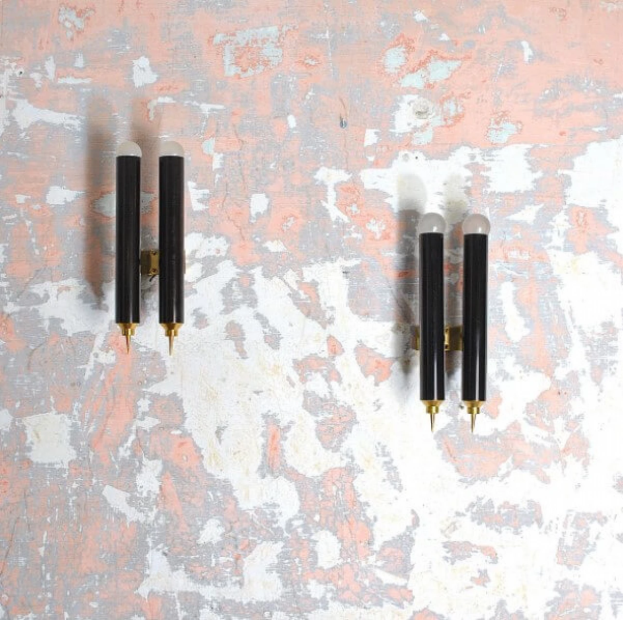 2 Brass wall sconce by Lumière, 60s 1212993