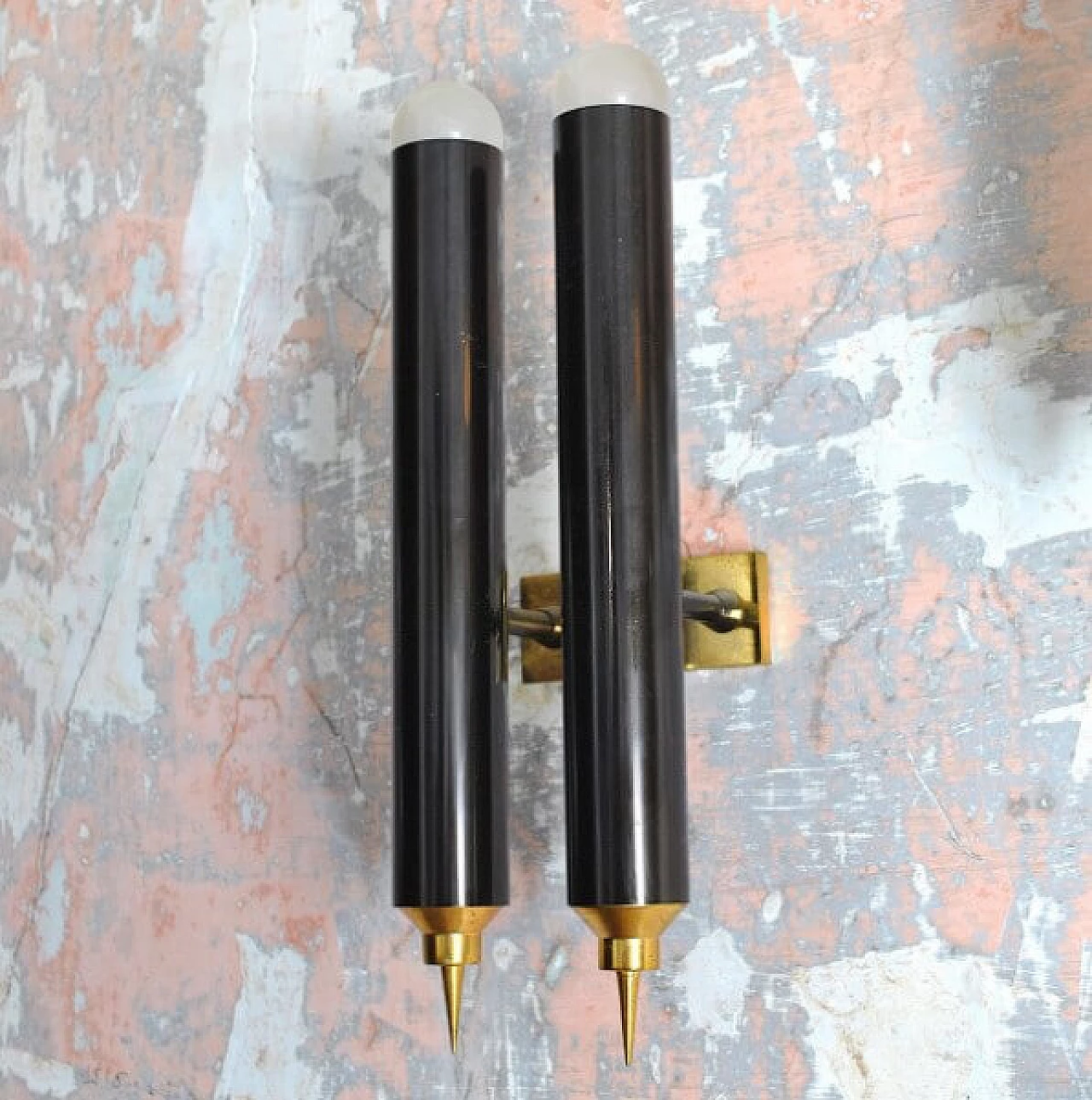2 Brass wall sconce by Lumière, 60s 1212995