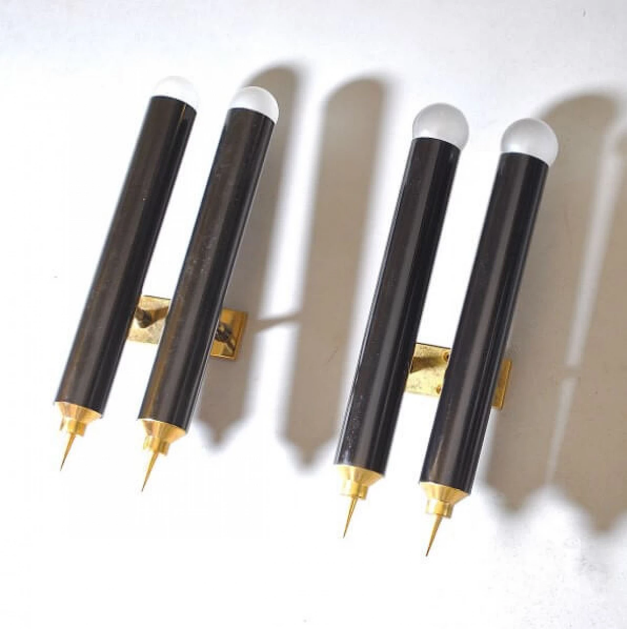 2 Brass wall sconce by Lumière, 60s 1212998