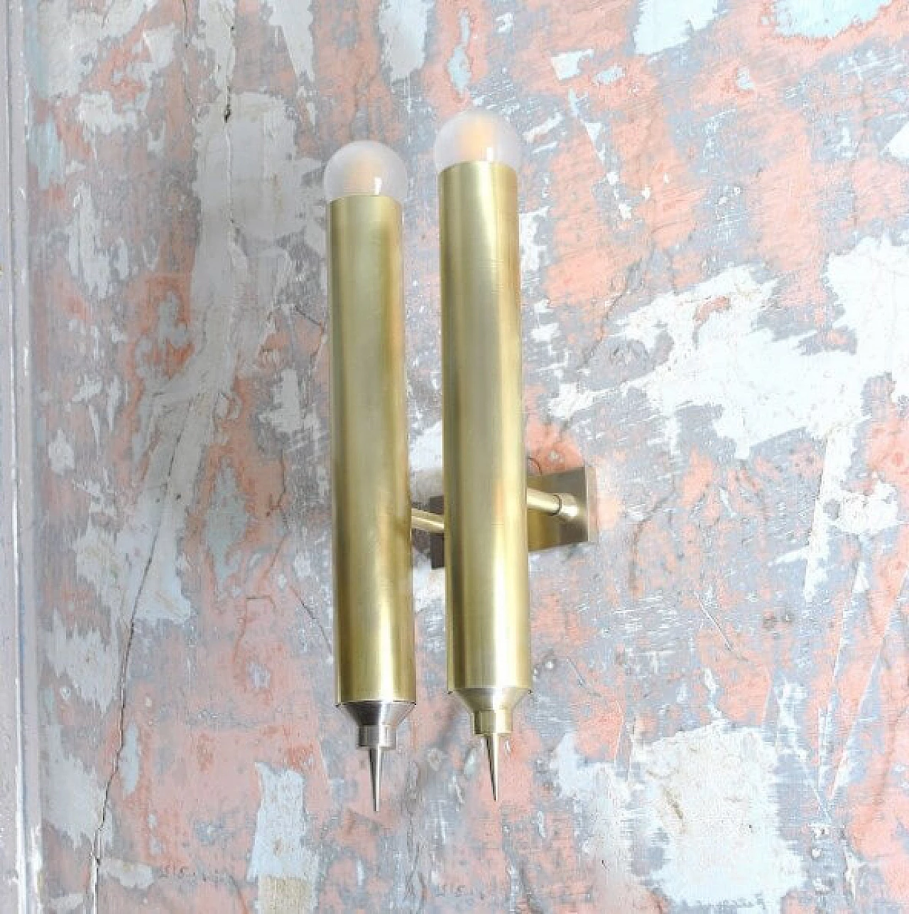 4 nickel-plated brass wall sconce by Lumiere, 60s 1213002