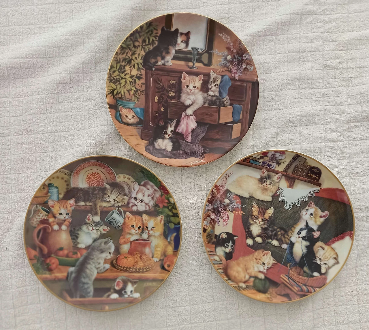 Piatti da parete in ceramica serie Gatti di Kunstler Jurgen Scholz per Bradex, anni '60 1213117