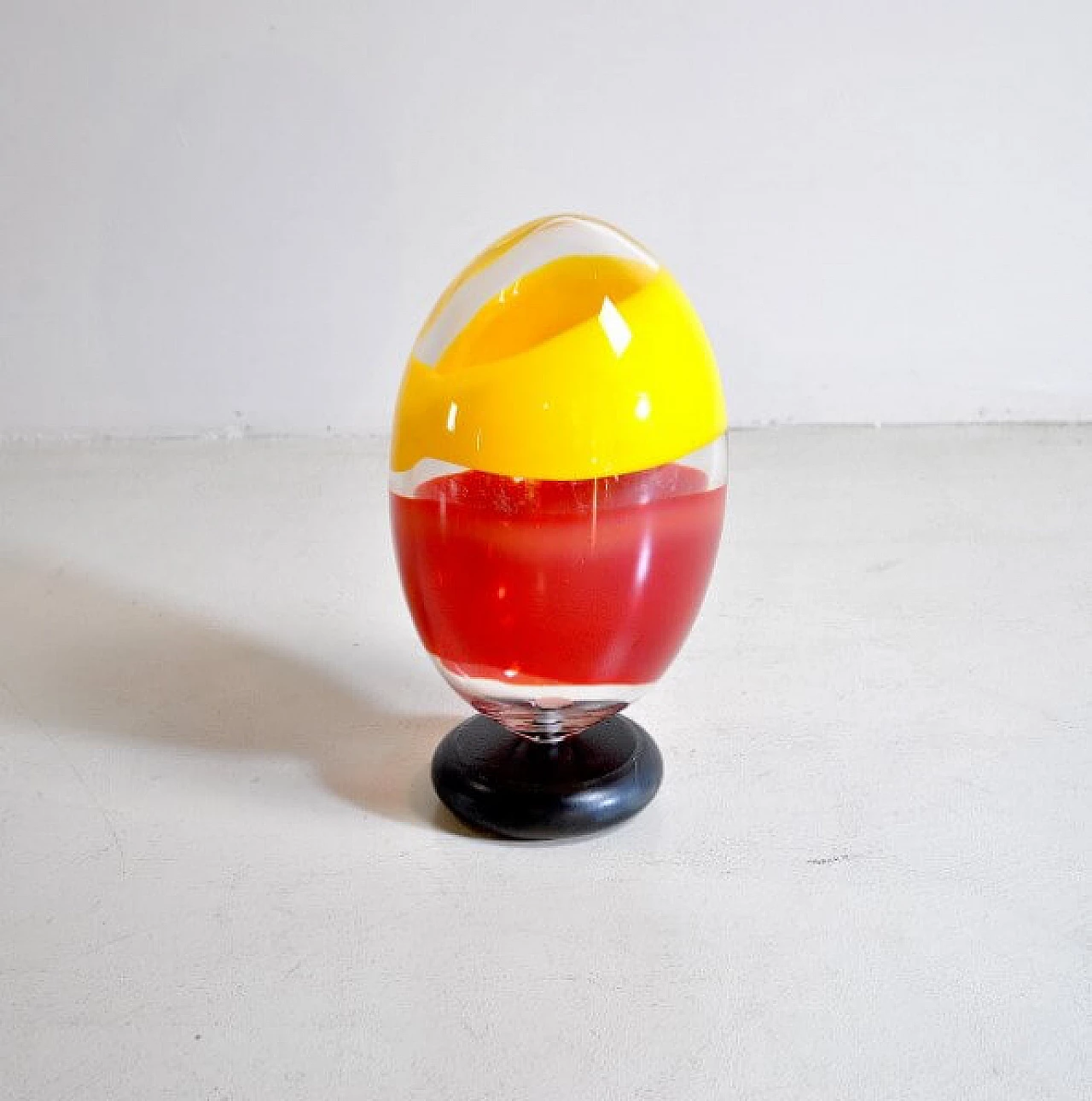 Egg sculpture in polychrome glass, 60s 1213215