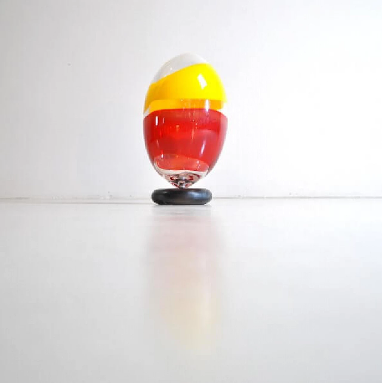 Egg sculpture in polychrome glass, 60s 1213216