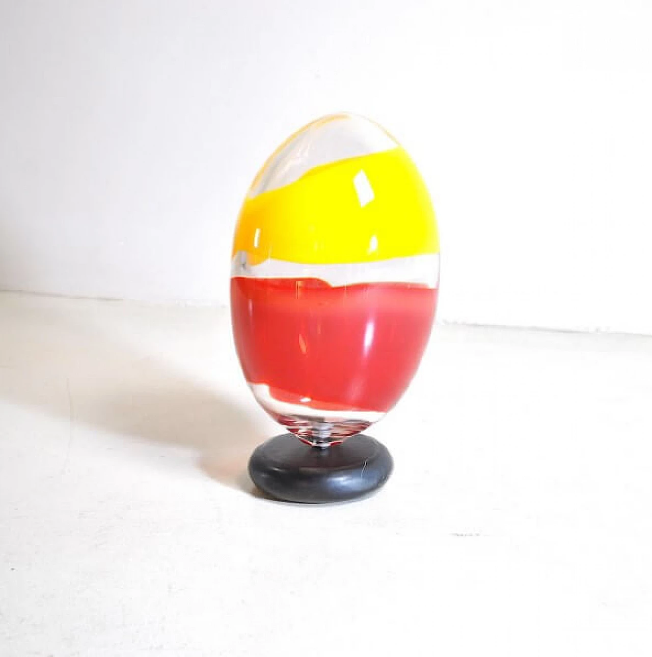 Egg sculpture in polychrome glass, 60s 1213217