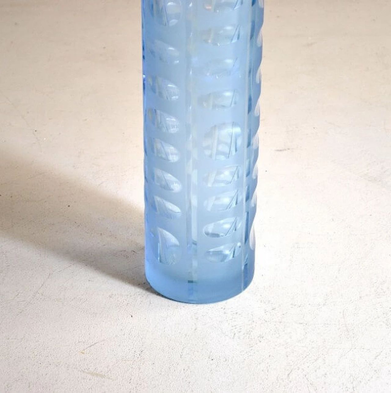 Cylindrical vase in colored glass, 60s 1213227