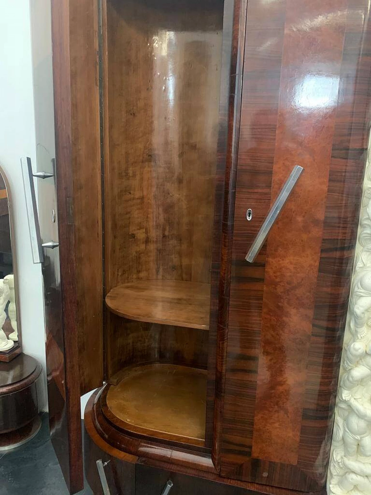 Closet in carved walnut and rosewood with lacquered front by Ducrot, 1920s 1213293