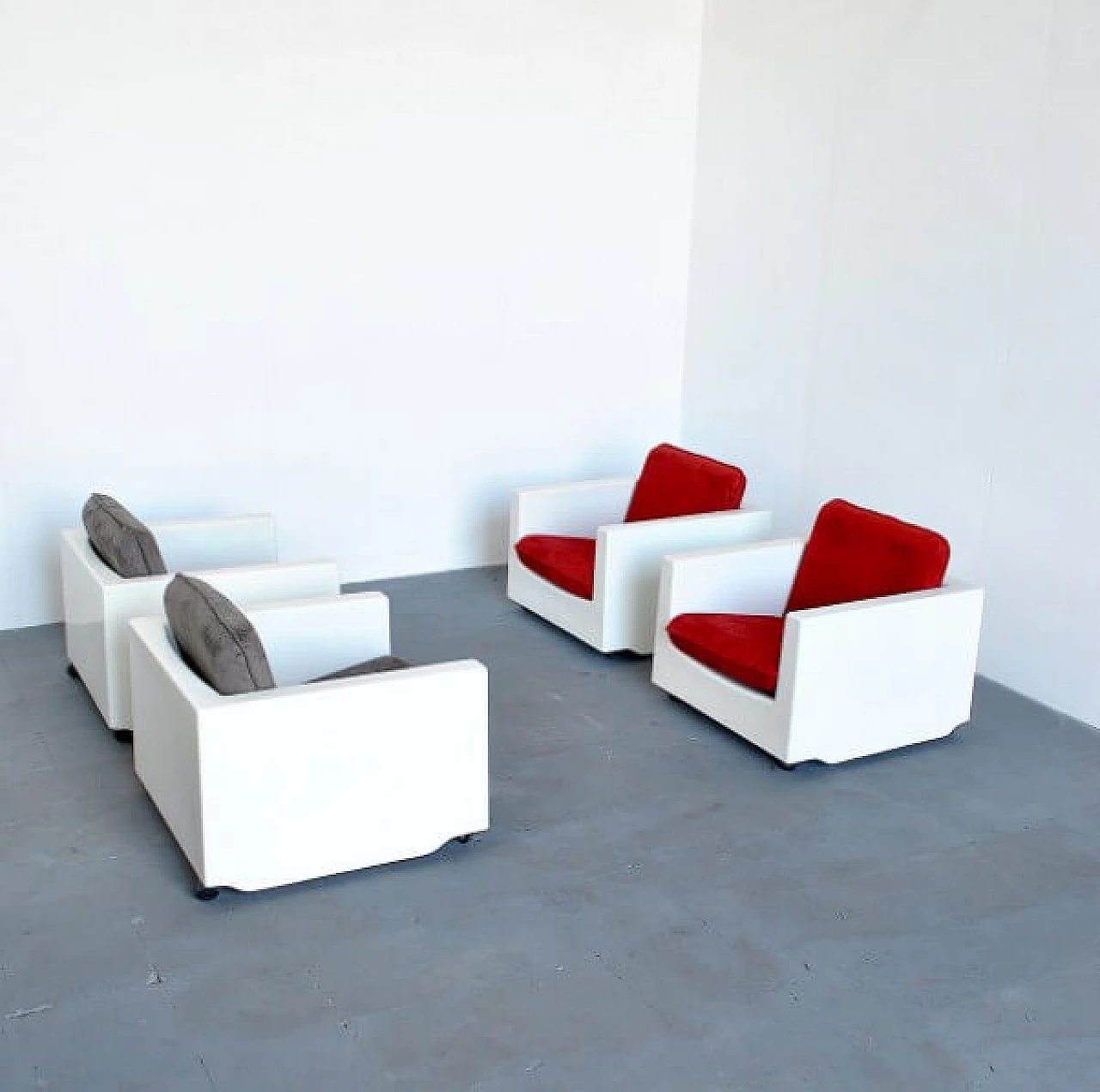 4 Poltrone Kububo di Ico Parisi per MIM, anni '60 1213326