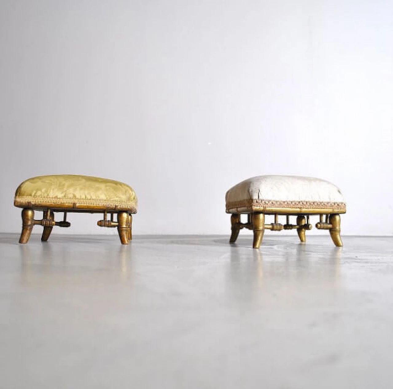 Pair of colonial ottomans, 20s 1213354
