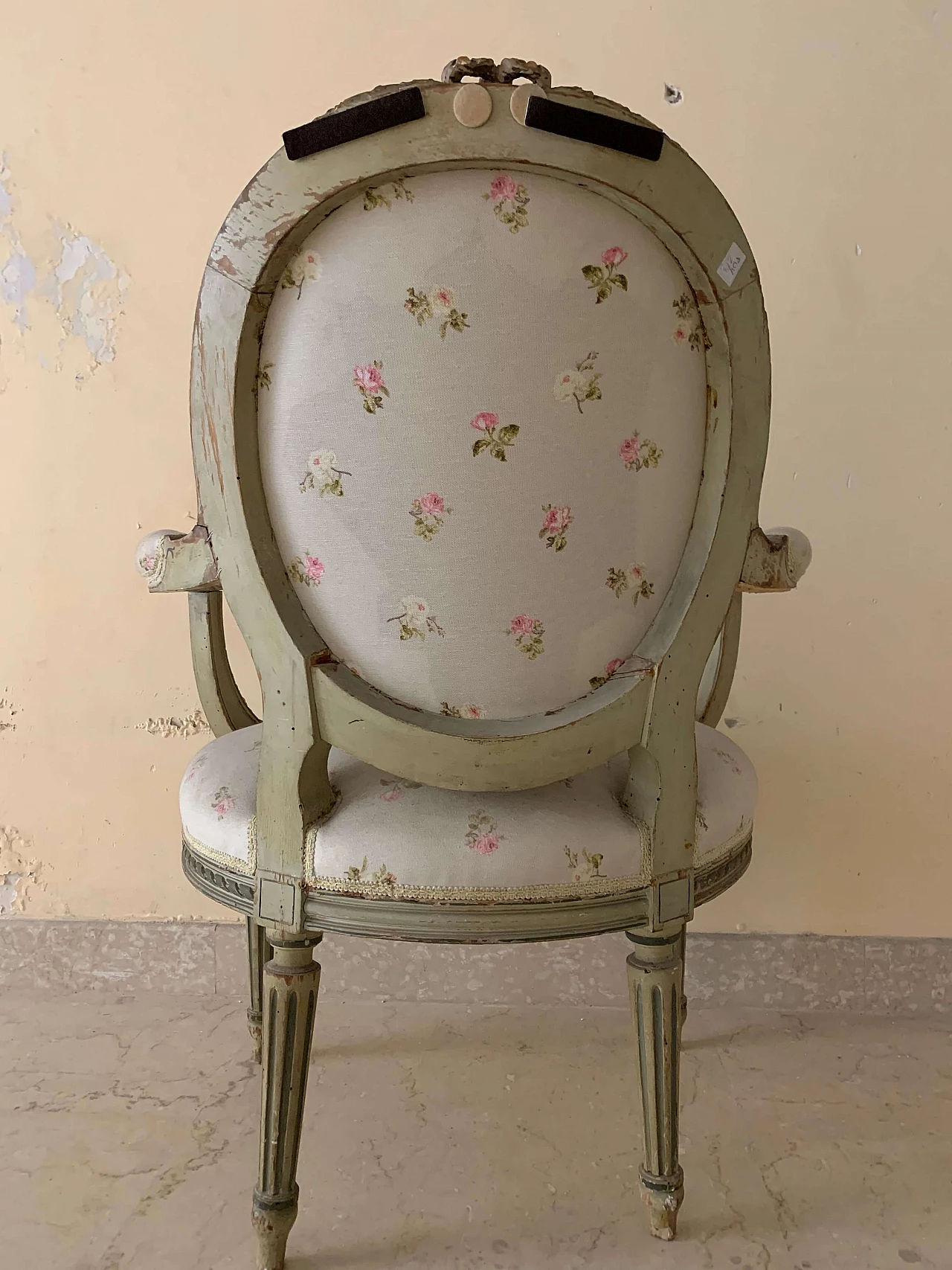 Pair of small armchairs in lacquered wood, 19th century 1213516