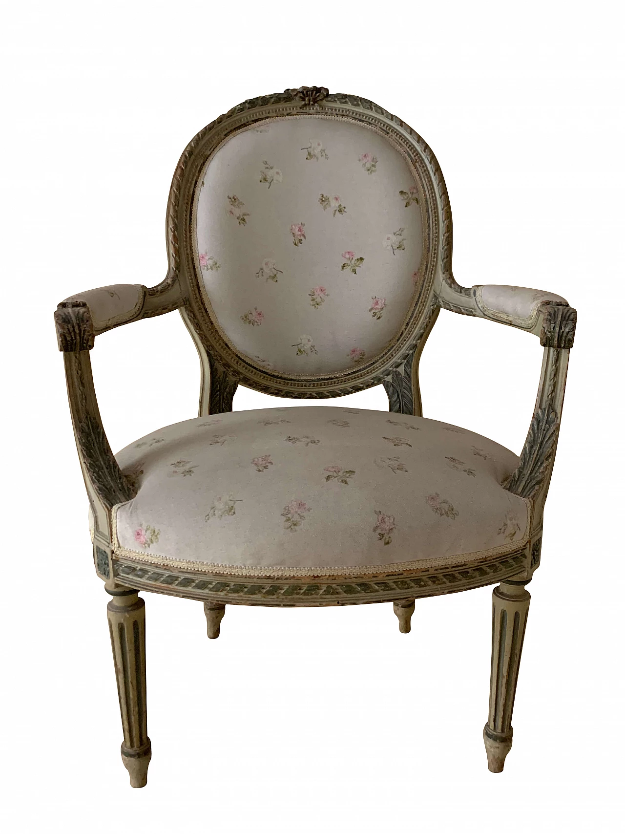 Pair of small armchairs in lacquered wood, 19th century 1213569