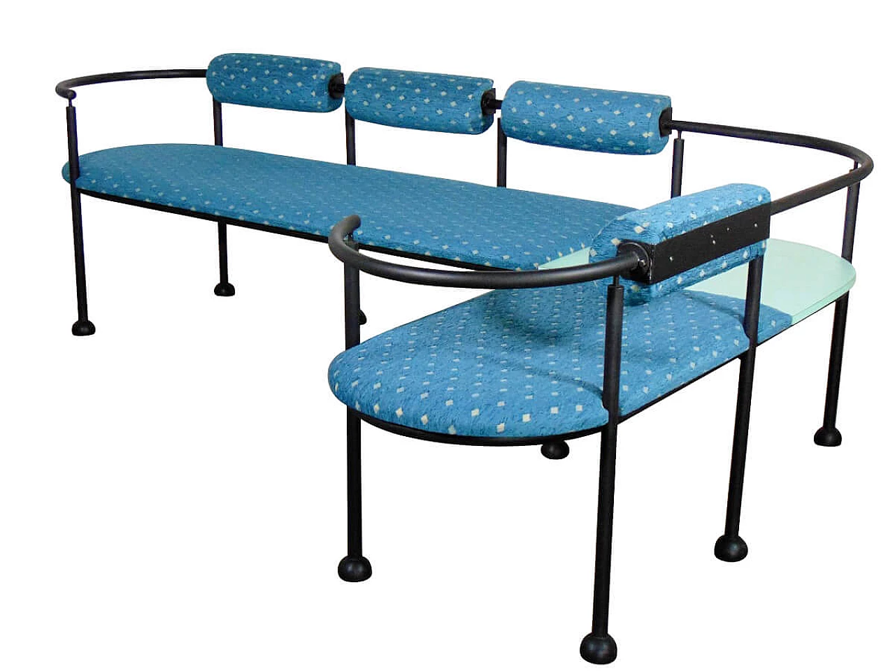 Divano ad angolo  con struttura in metallo, anni '80 1213584