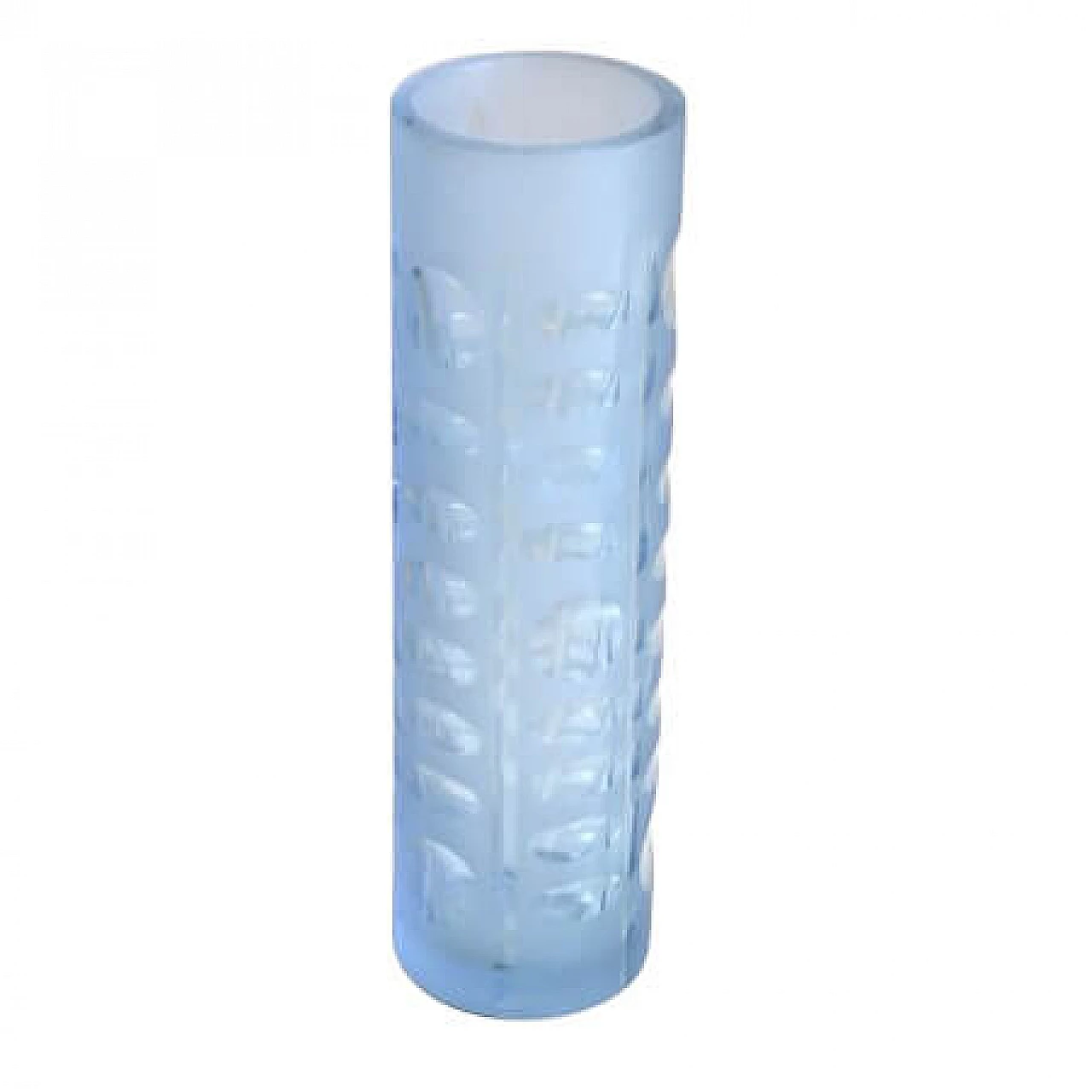 Cylindrical vase in colored glass, 60s 1213649