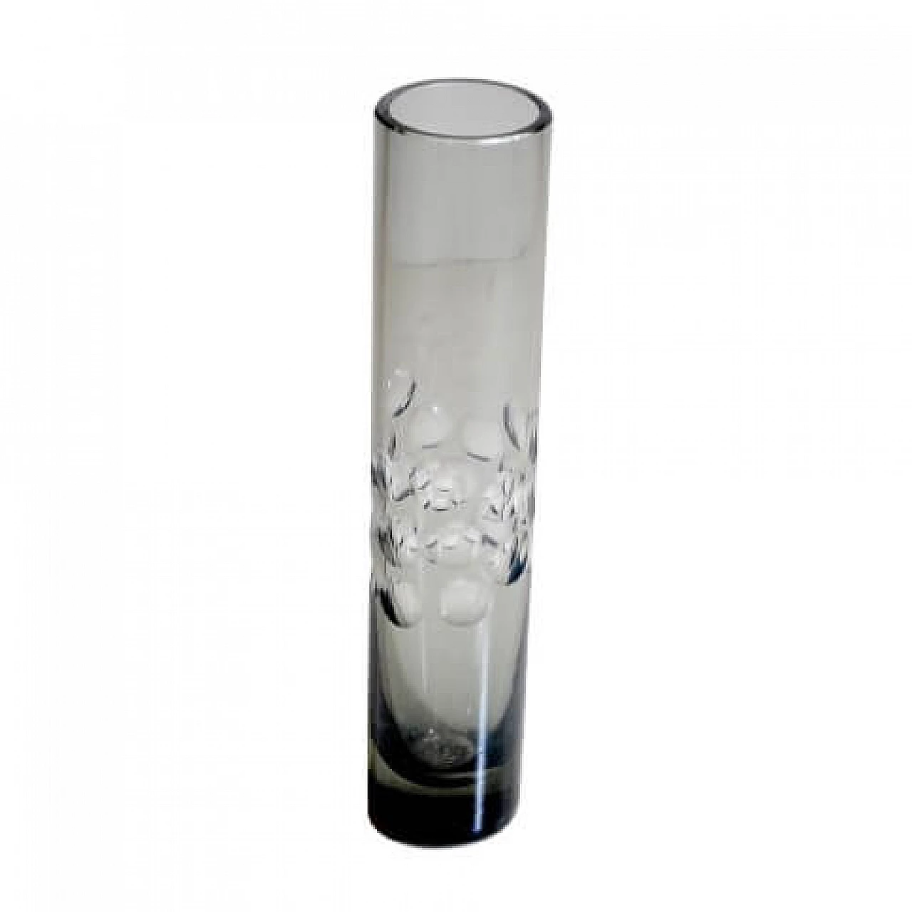 Cylindrical vase in colored glass, 60s 1213654
