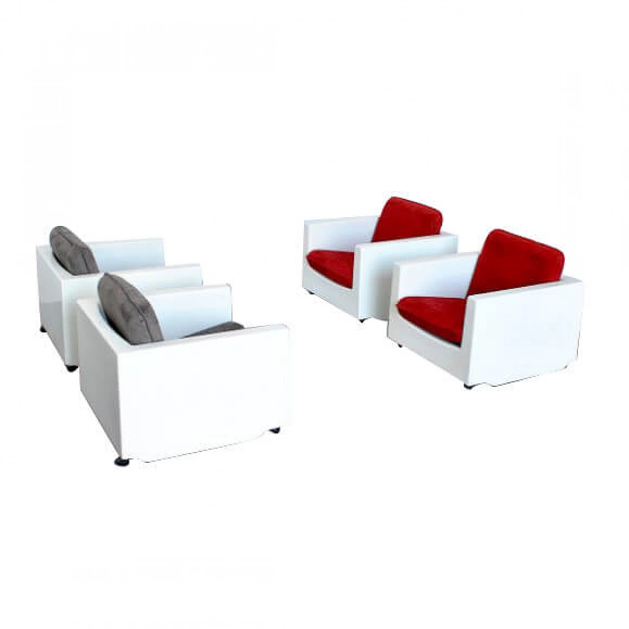 4 Poltrone Kububo di Ico Parisi per MIM, anni '60 1213672