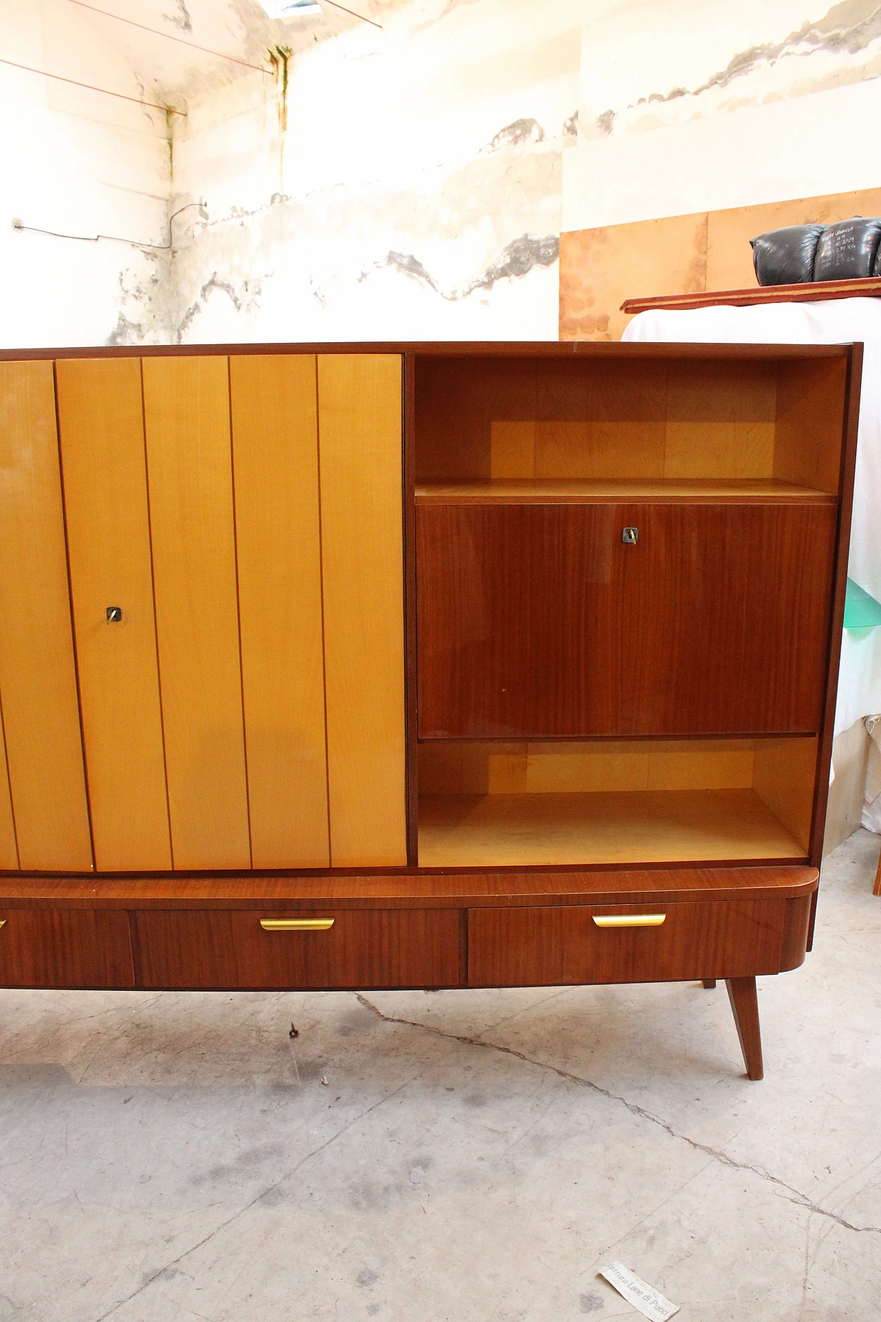 Credenza in teak e acero, anni '50 1213745