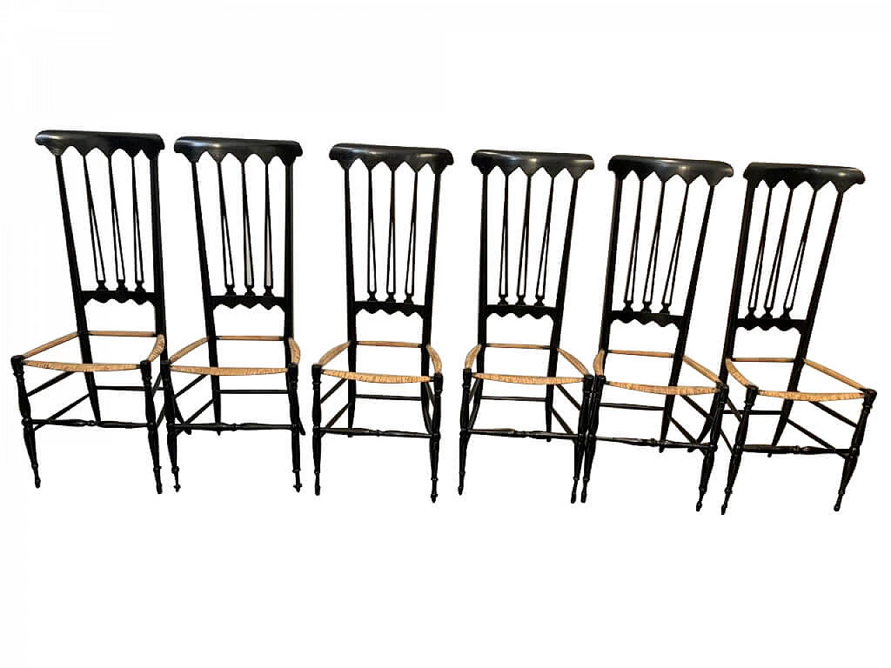 6 Chairs by S.A.C. Chiavari in the style of Gio Ponti, 1950s 1213793