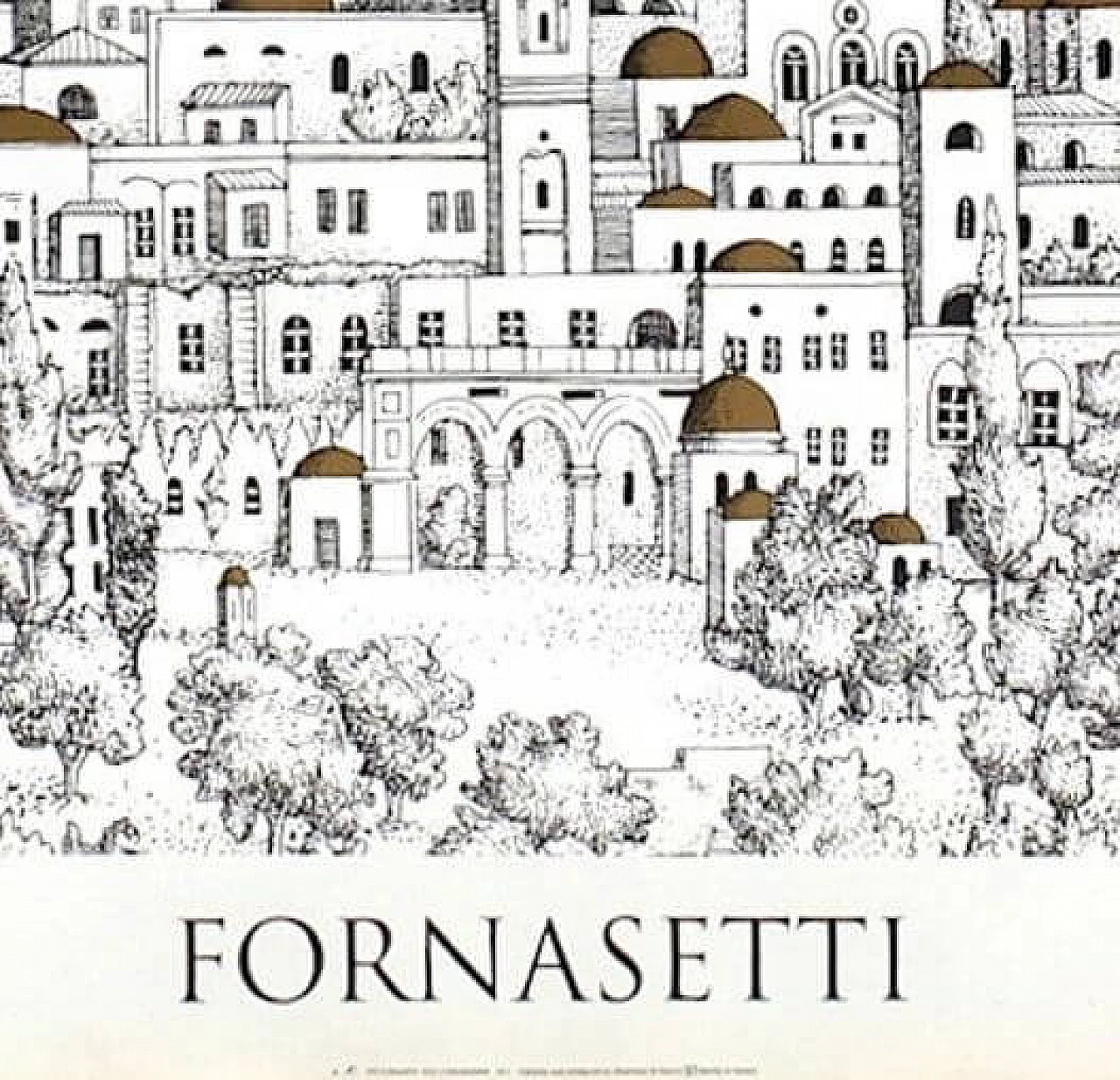 Poster serigrafato di Piero Fornasetti, Sole a Gerusalemme, 1993 1213893
