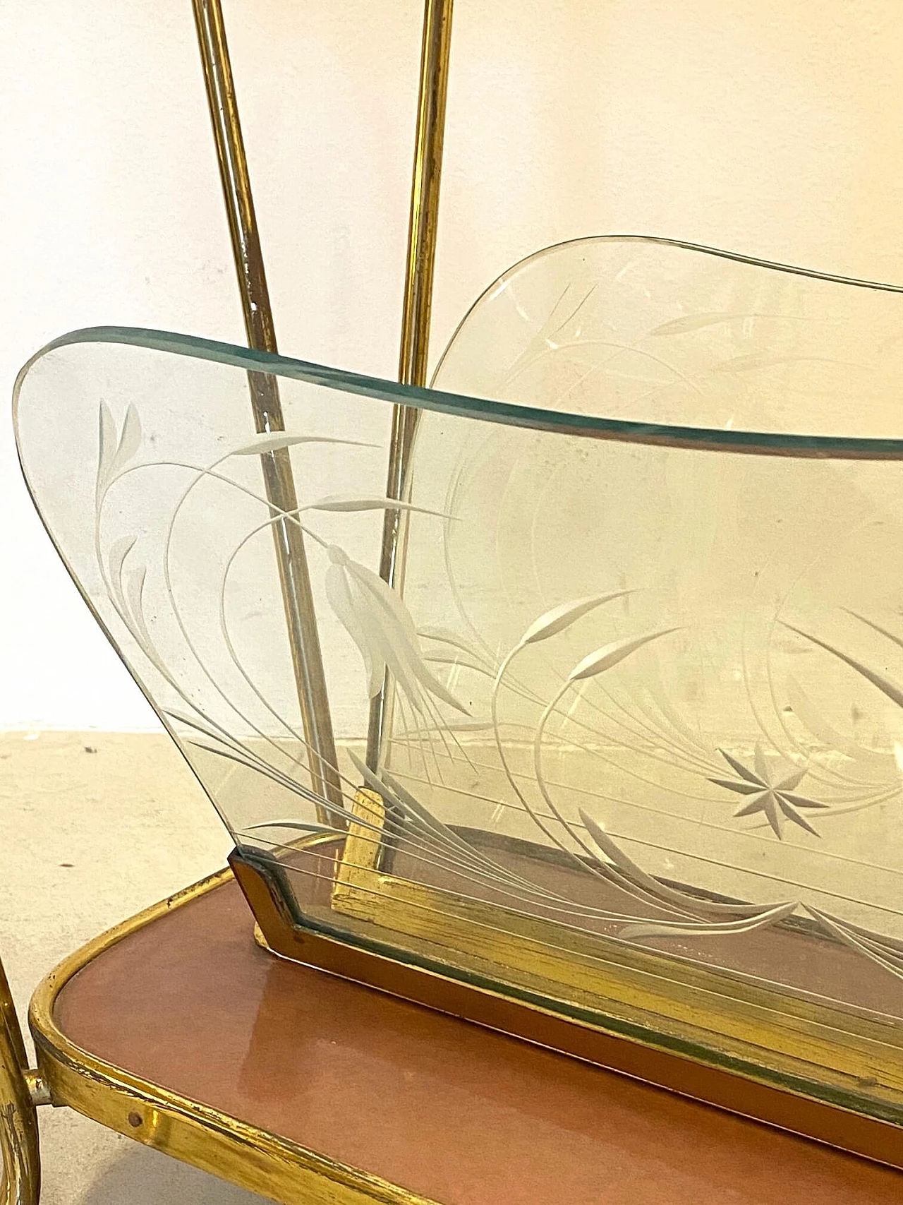 Glass and brass coffee table, 1950s 1213953