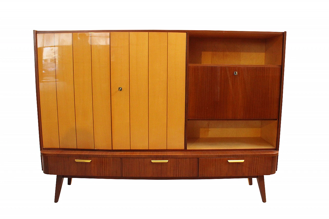 Sideboard in teak and maple, 50s 1213957