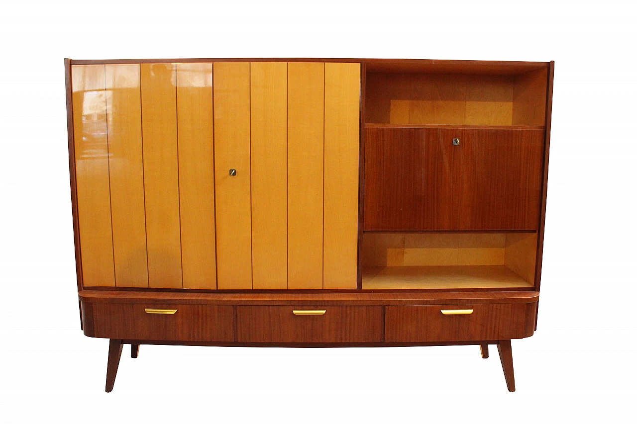 Credenza in teak e acero, anni '50 1213957