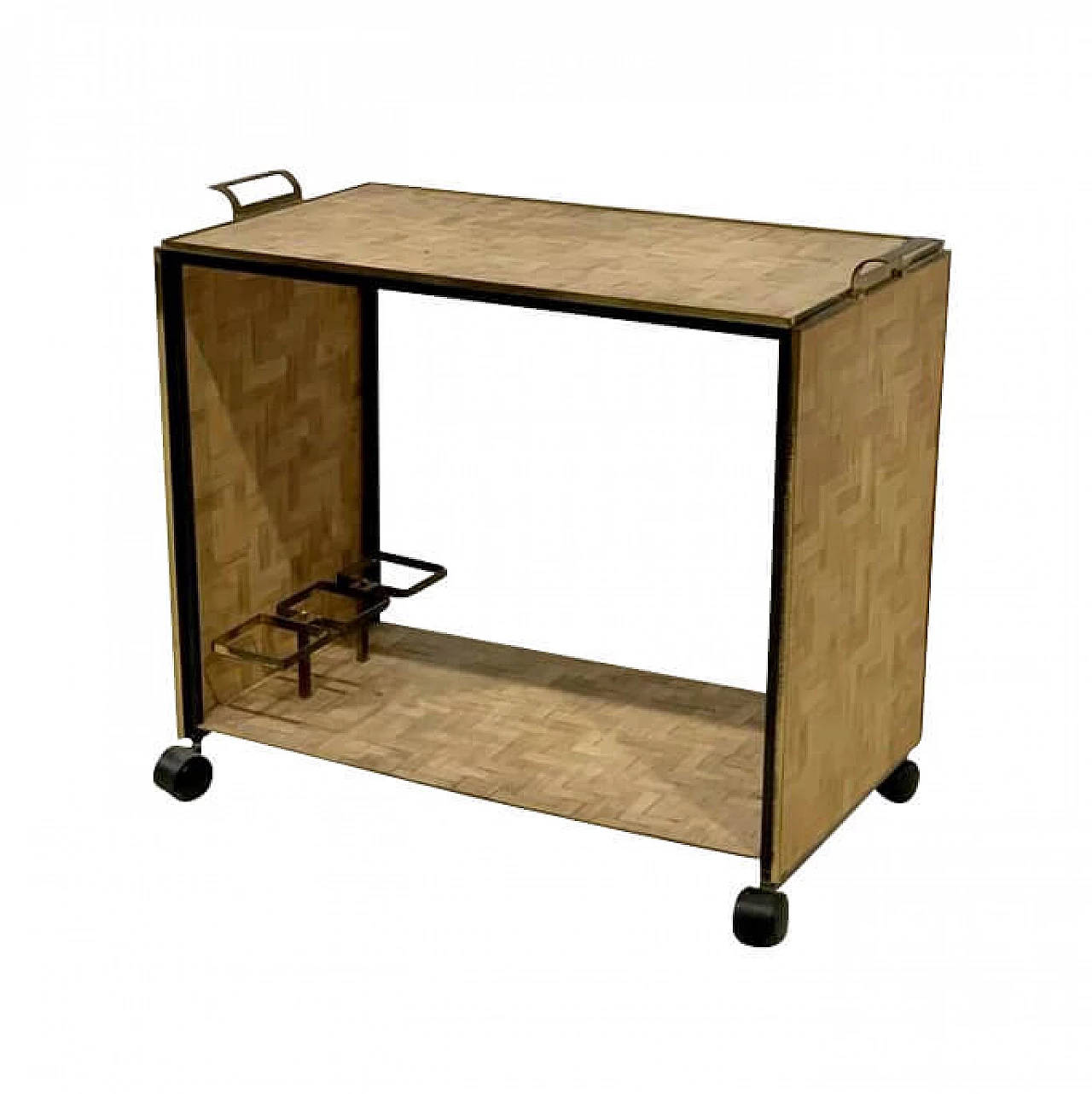 Trolley in bamboo and brass by Willy Rizzo, 70s 1214086