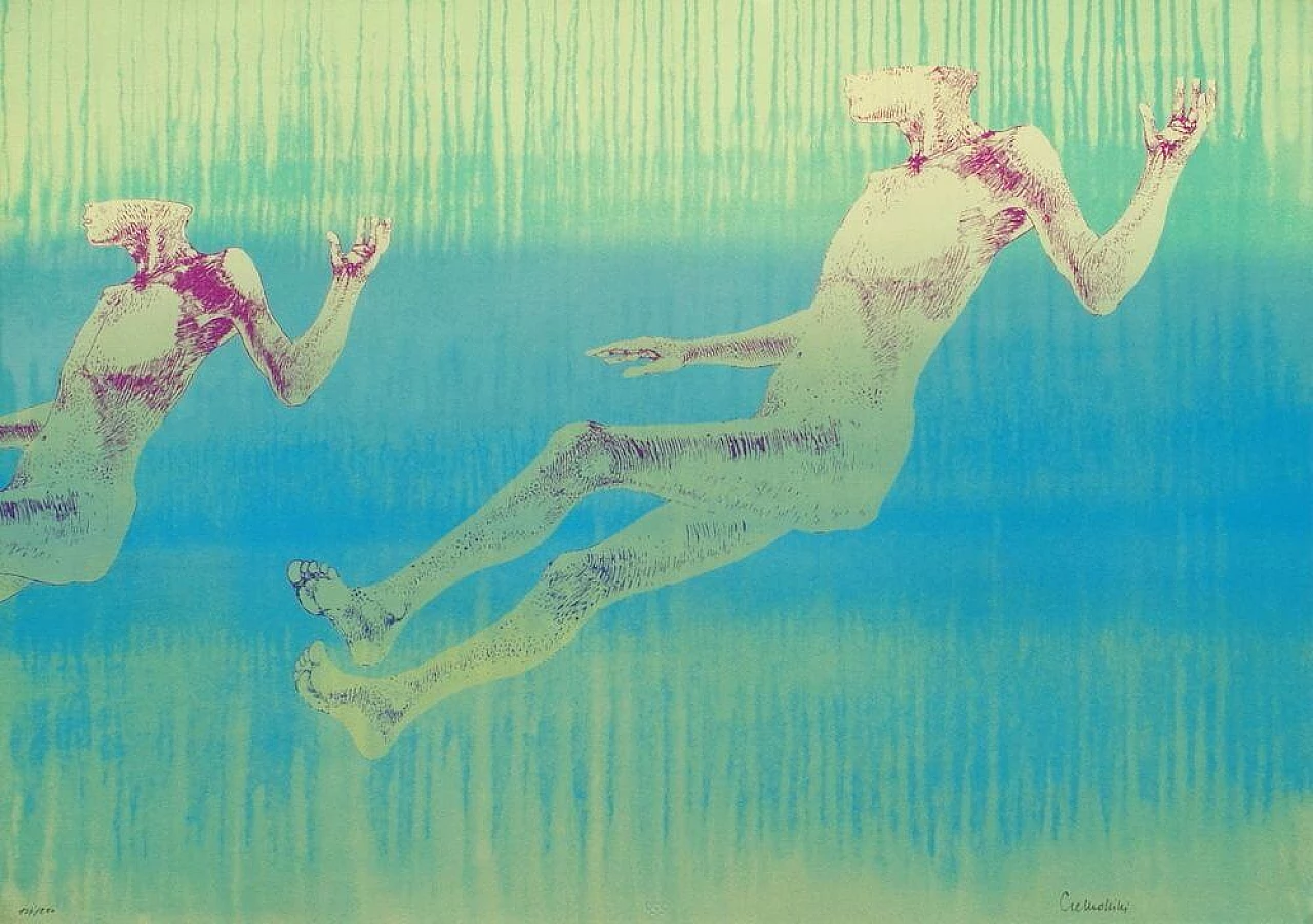 Lithograph by Leonardo Cremonini, Olympics, 1990s 1214109