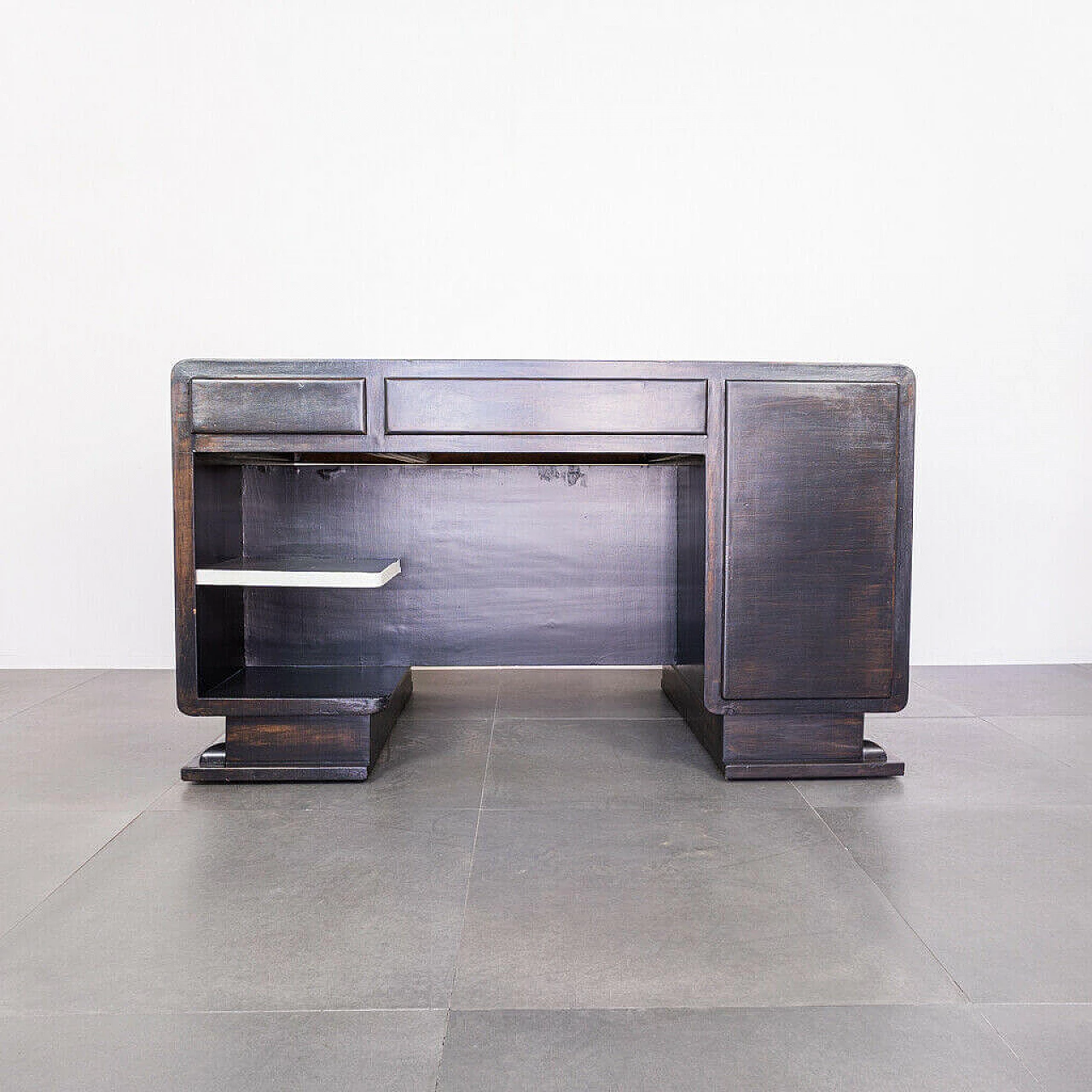 Ministerial Decò style desk in restored wood, 40s 1214137