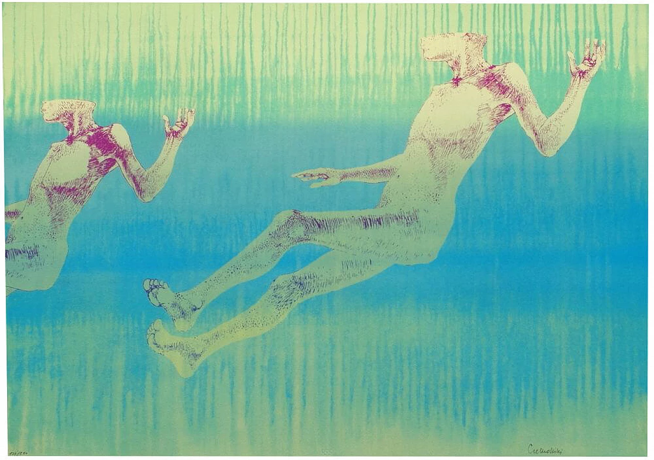 Lithograph by Leonardo Cremonini, Olympics, 1990s 1214161