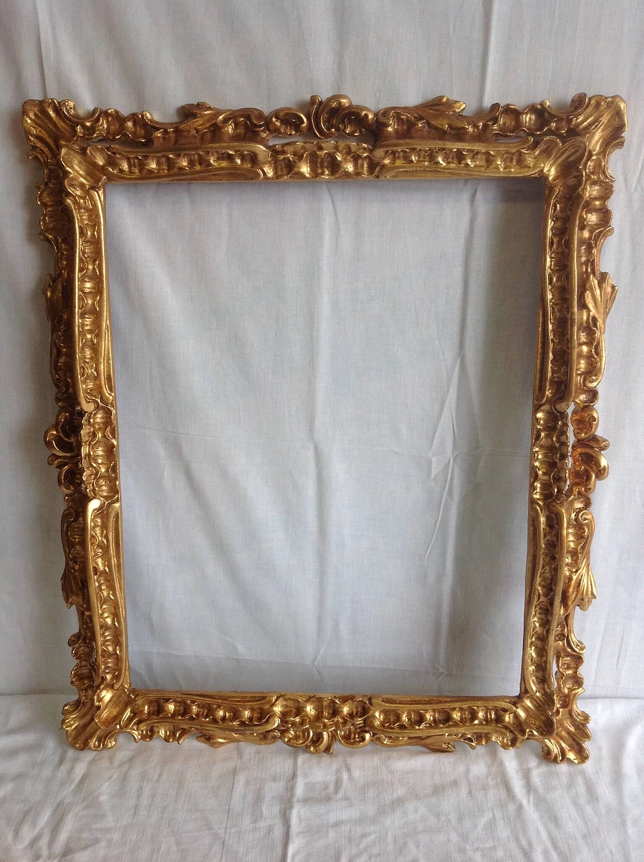 Pair of Baroque style frames in wood and gilded plaster, 30s 1214319