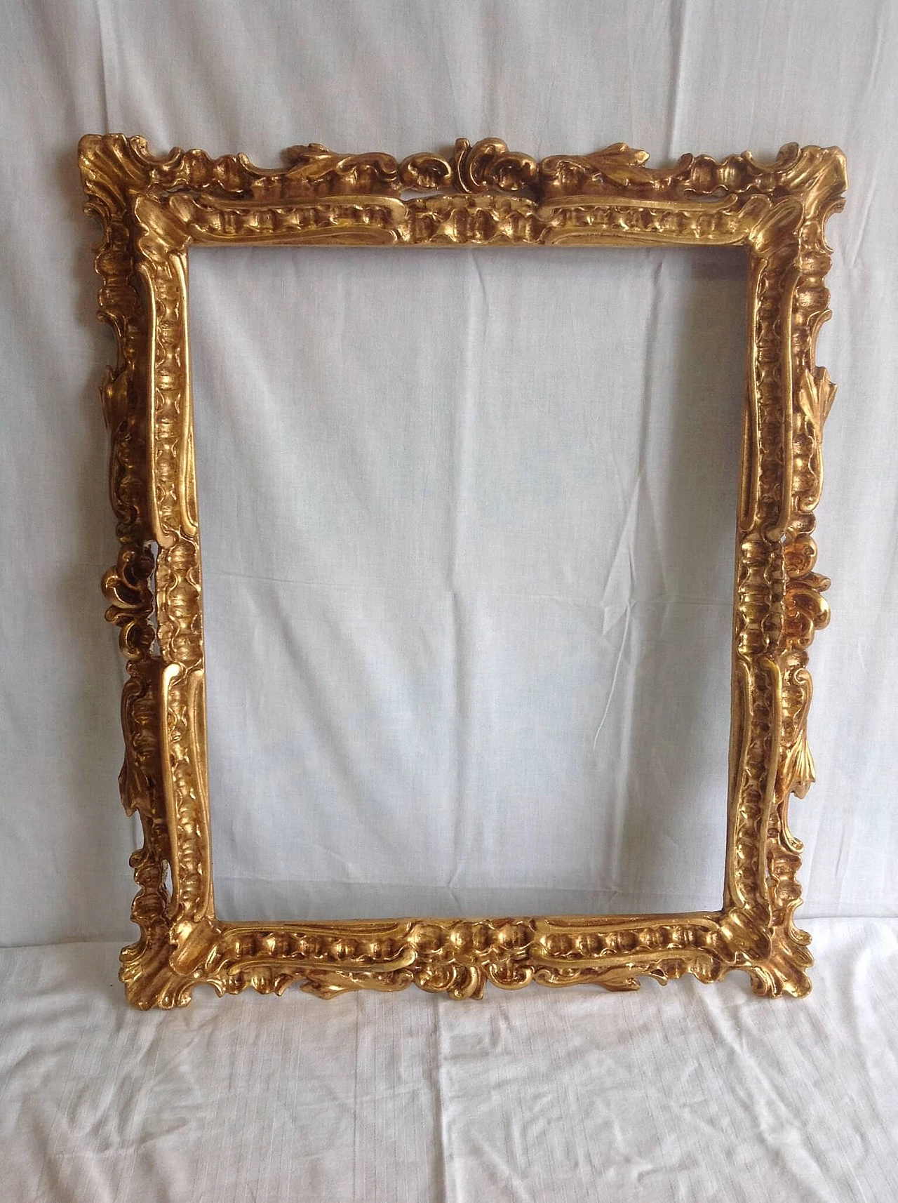 Pair of Baroque style frames in wood and gilded plaster, 30s 1214322