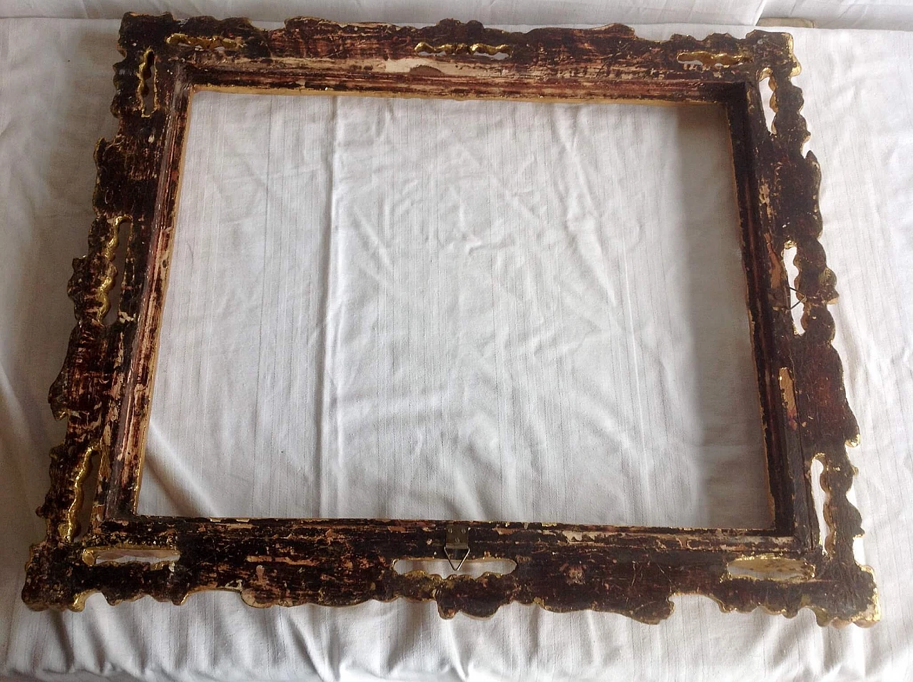 Pair of Baroque style frames in wood and gilded plaster, 30s 1214324