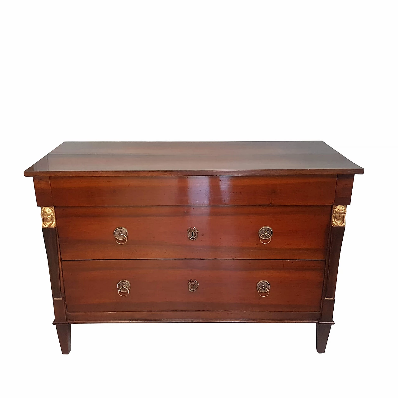 Empire walnut chest of drawers, early 19th century 1214598