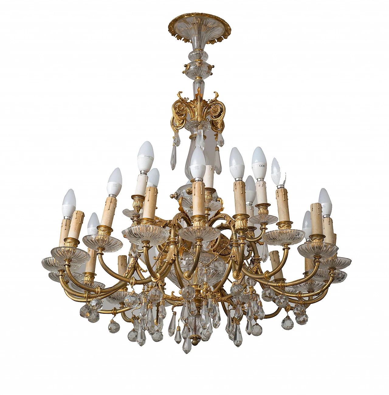 French Napoleon III chandelier in bronze and crystal, 19th century 1214609