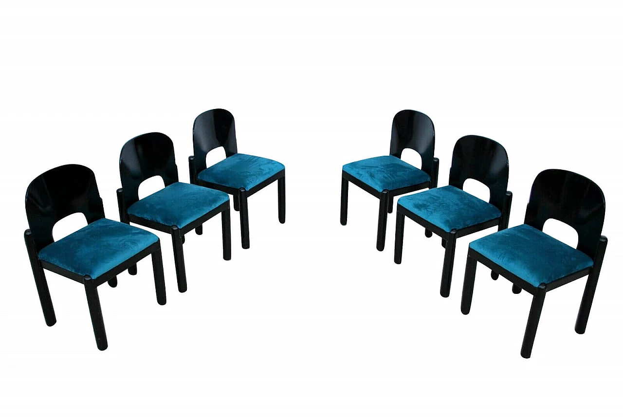 6 Sedie in legno in stile Vico Magistretti, anni '70 1214891