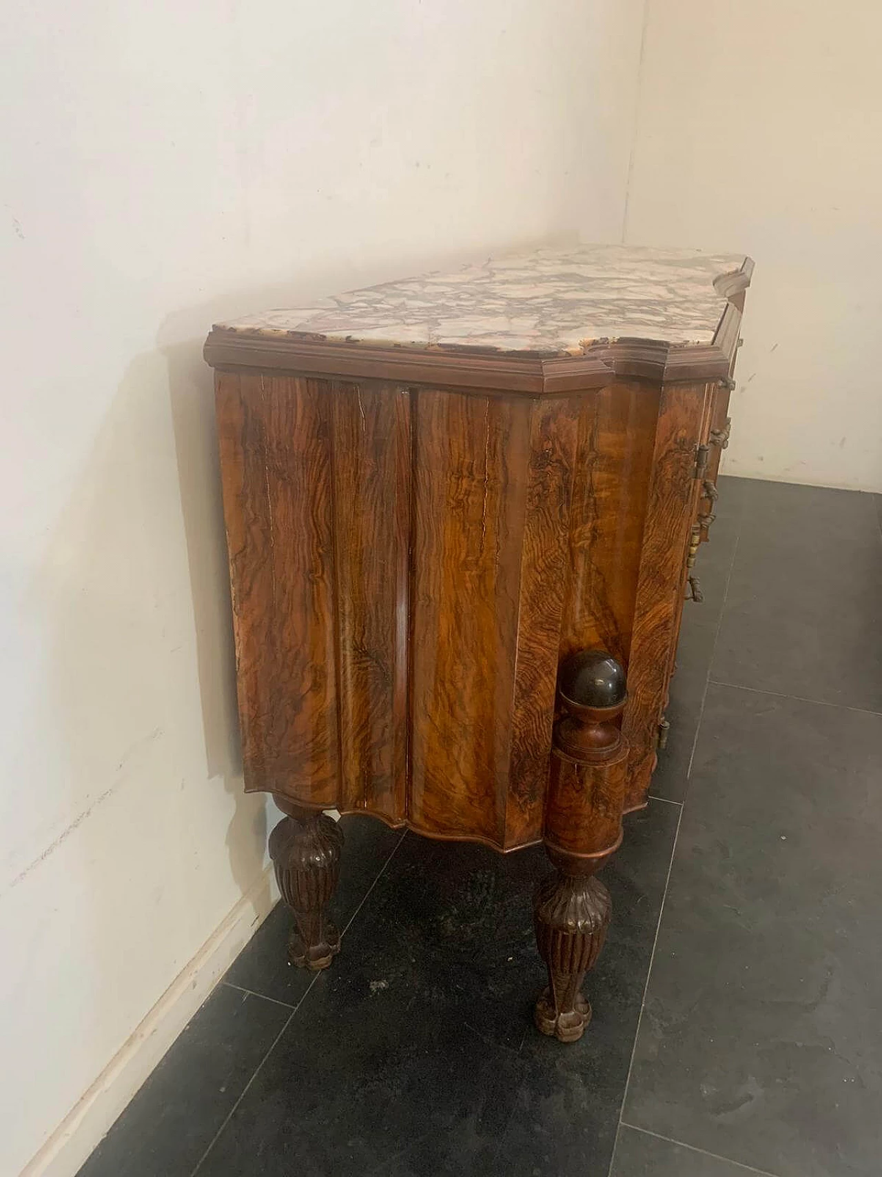 Credenza Art Deco in palissandro e pietra medicea, anni '30 1215109