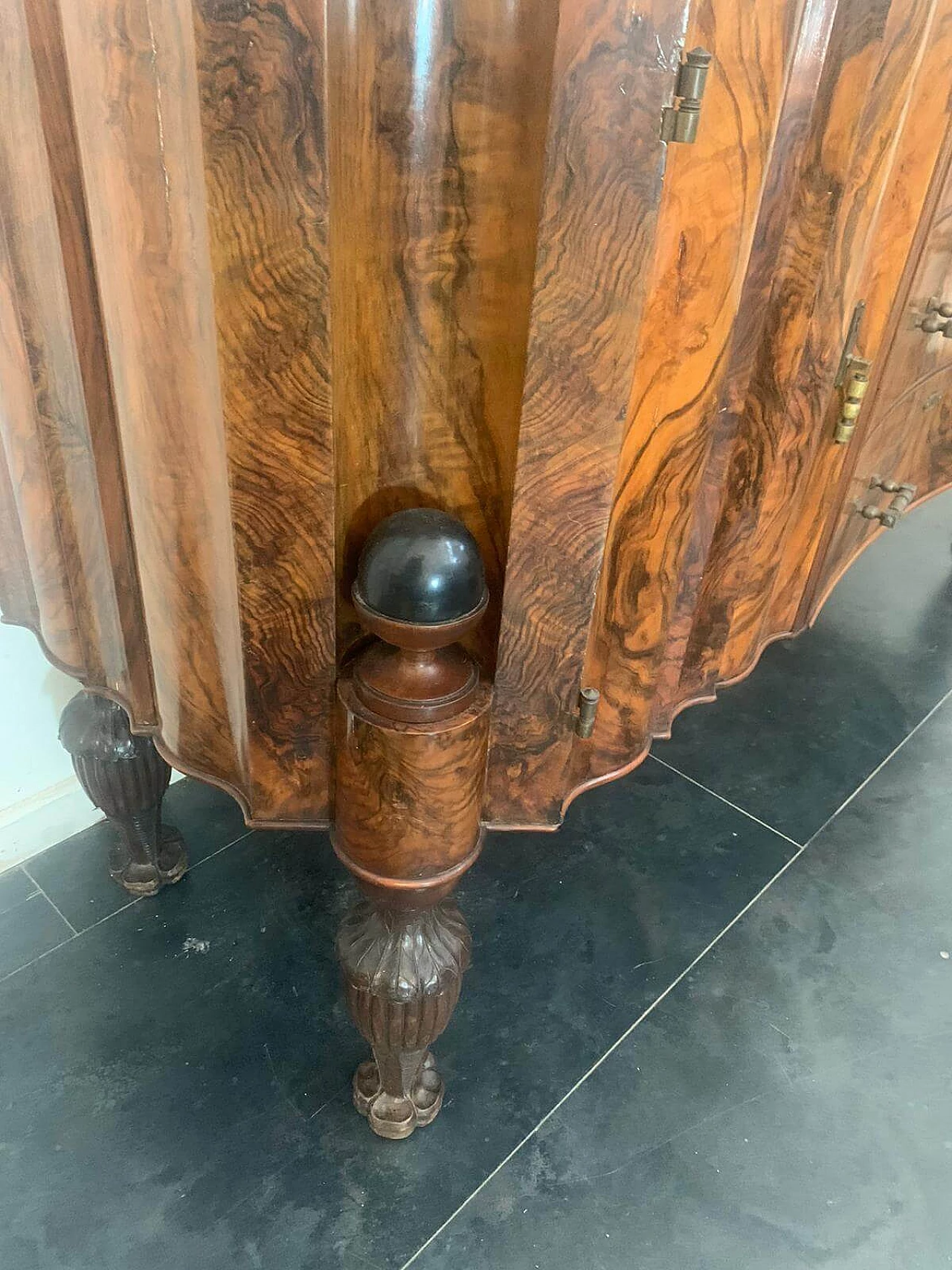 Credenza Art Deco in palissandro e pietra medicea, anni '30 1215110