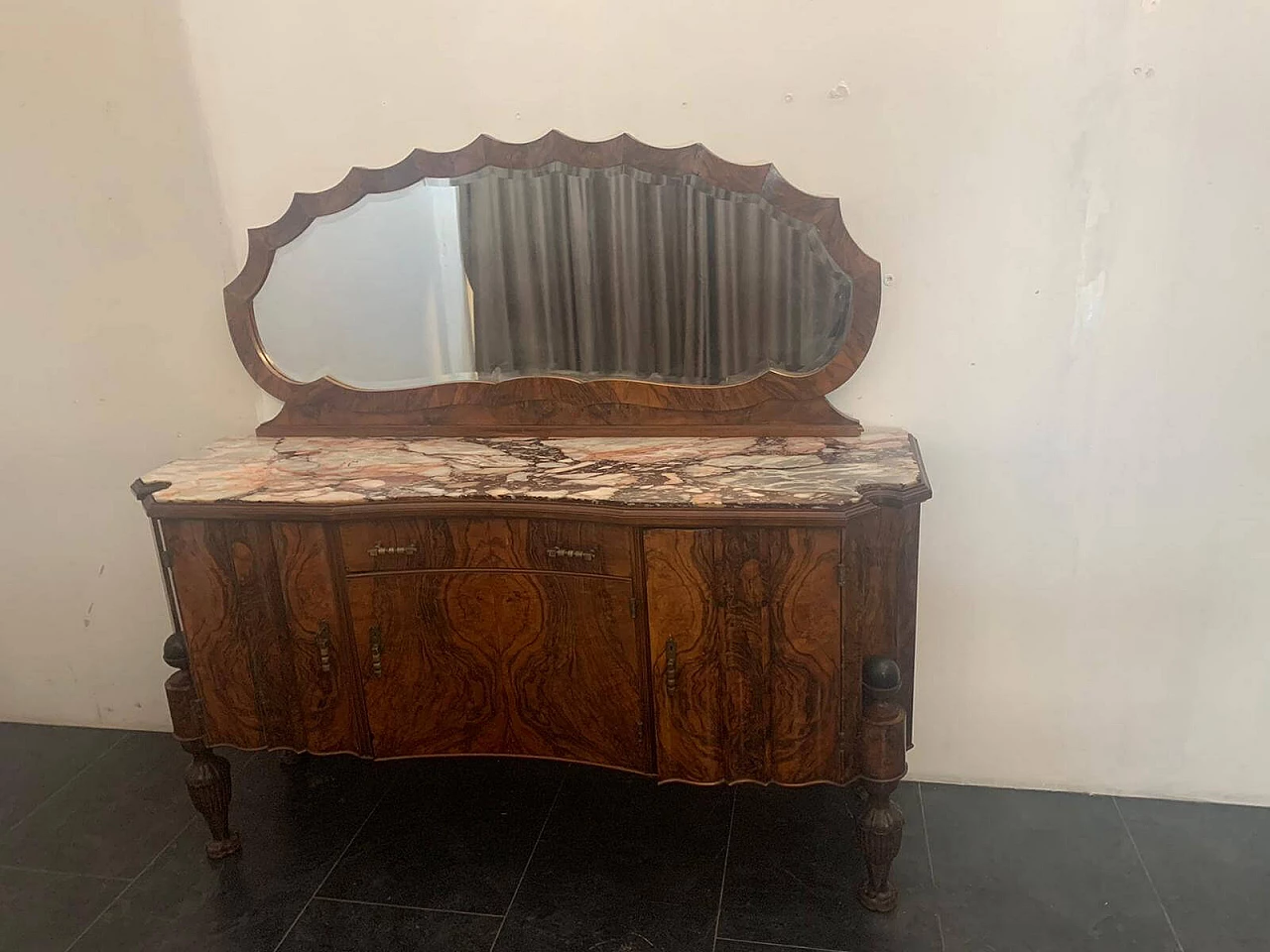 Credenza in palissandro Art Deco con specchio, anni '20 1215131