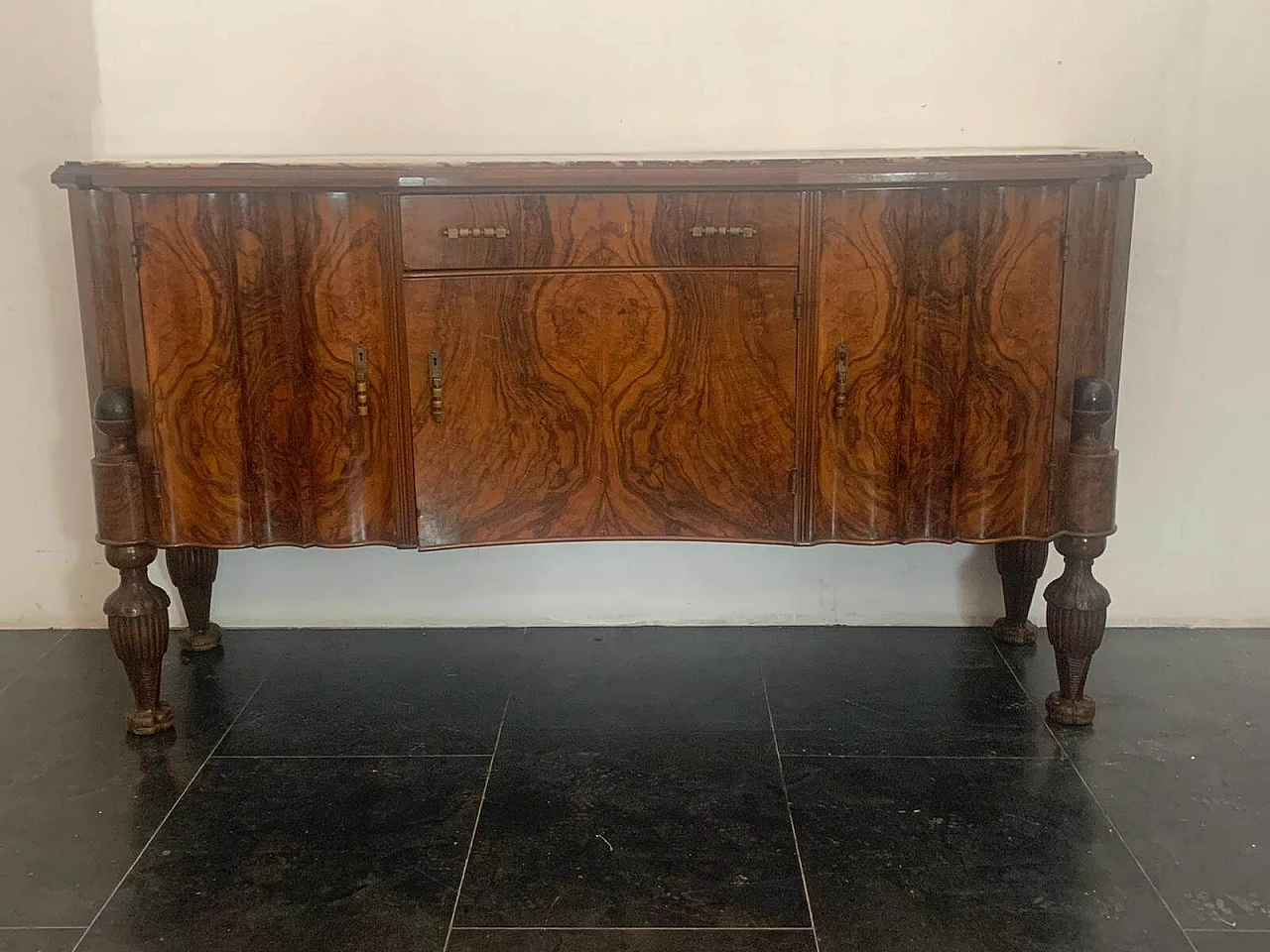 Credenza in palissandro Art Deco con specchio, anni '20 1215133