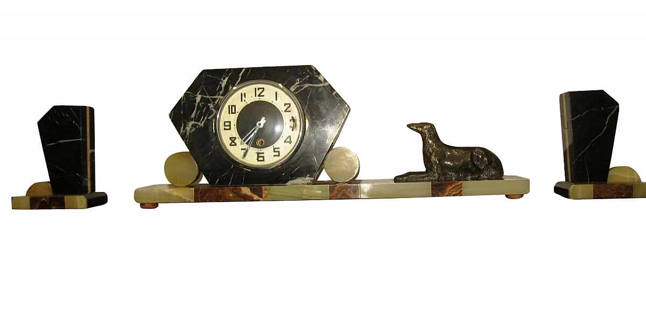 Art Deco marble table clock, 20s 1215193
