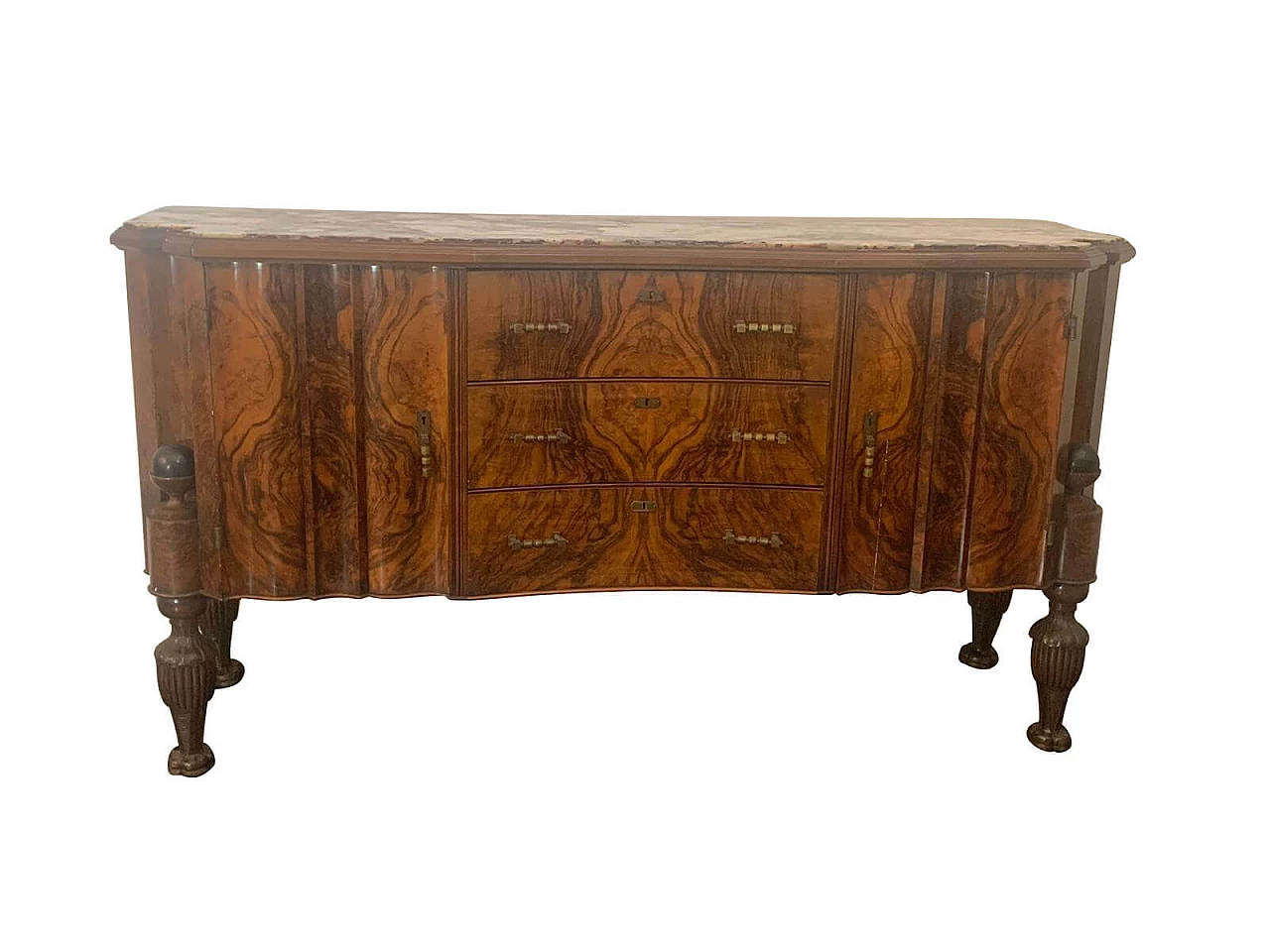 Art Deco sideboard in rosewood and medicea stone, 30s 1215249