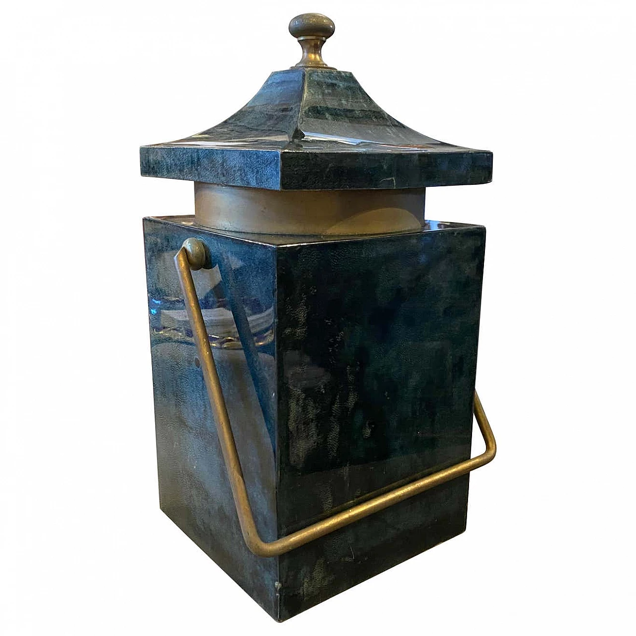 Ice bucket in goatskin and brass by Aldo Tura, 60s 1215344