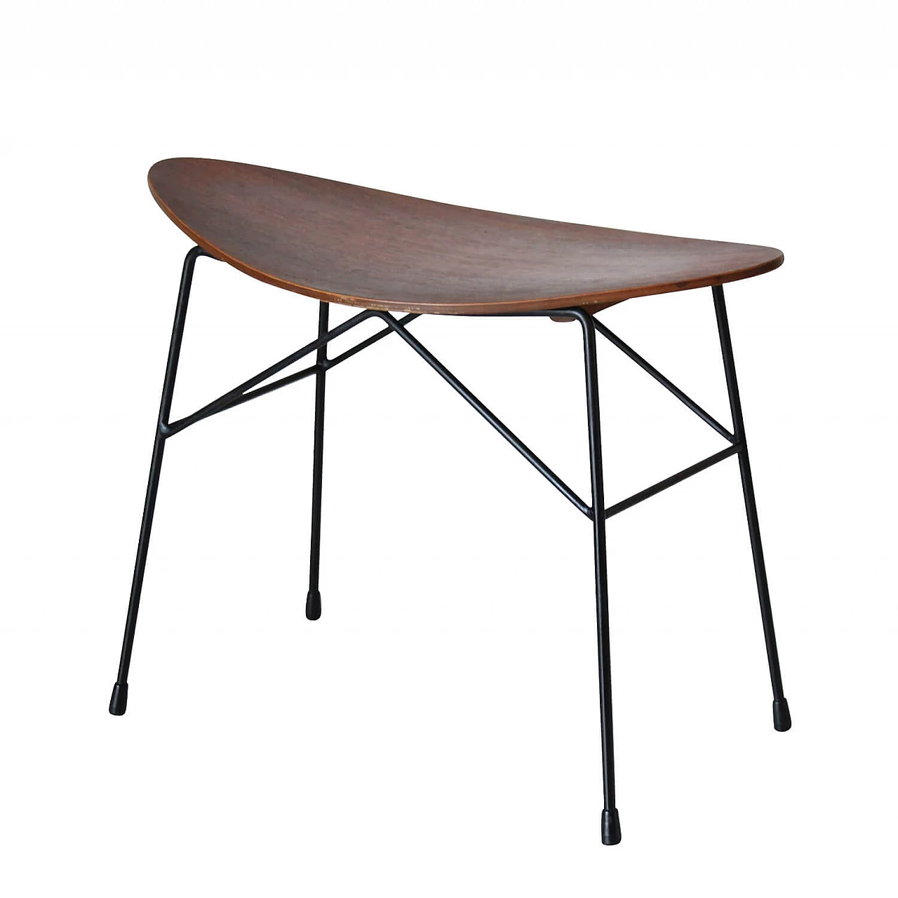 Sgabello in teak e ferro verniciato di Pizzetti, anni '60 1215359