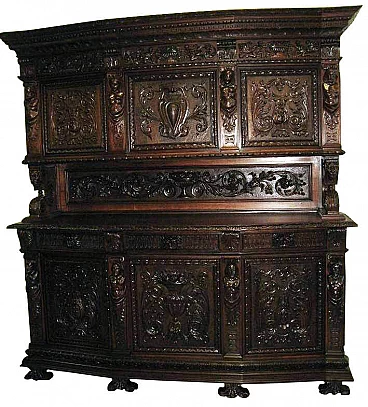 Walnut sideboard Renaissance style, early '900