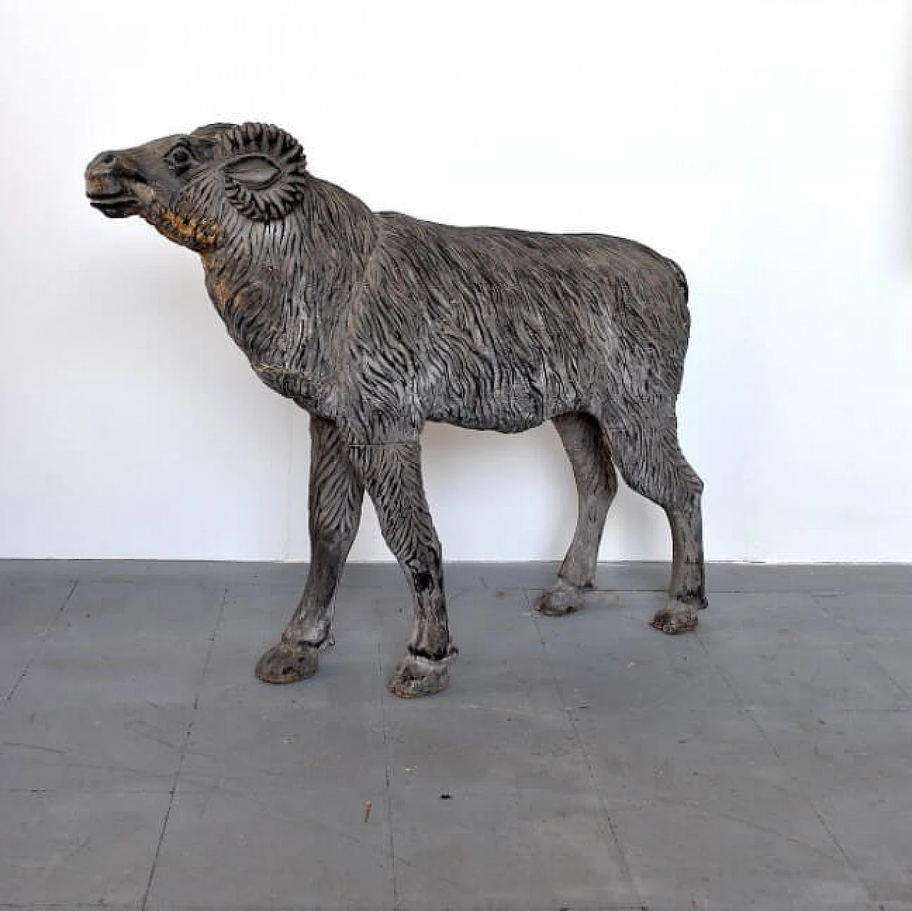 Wooden statue representing a ram, 50s 1215682