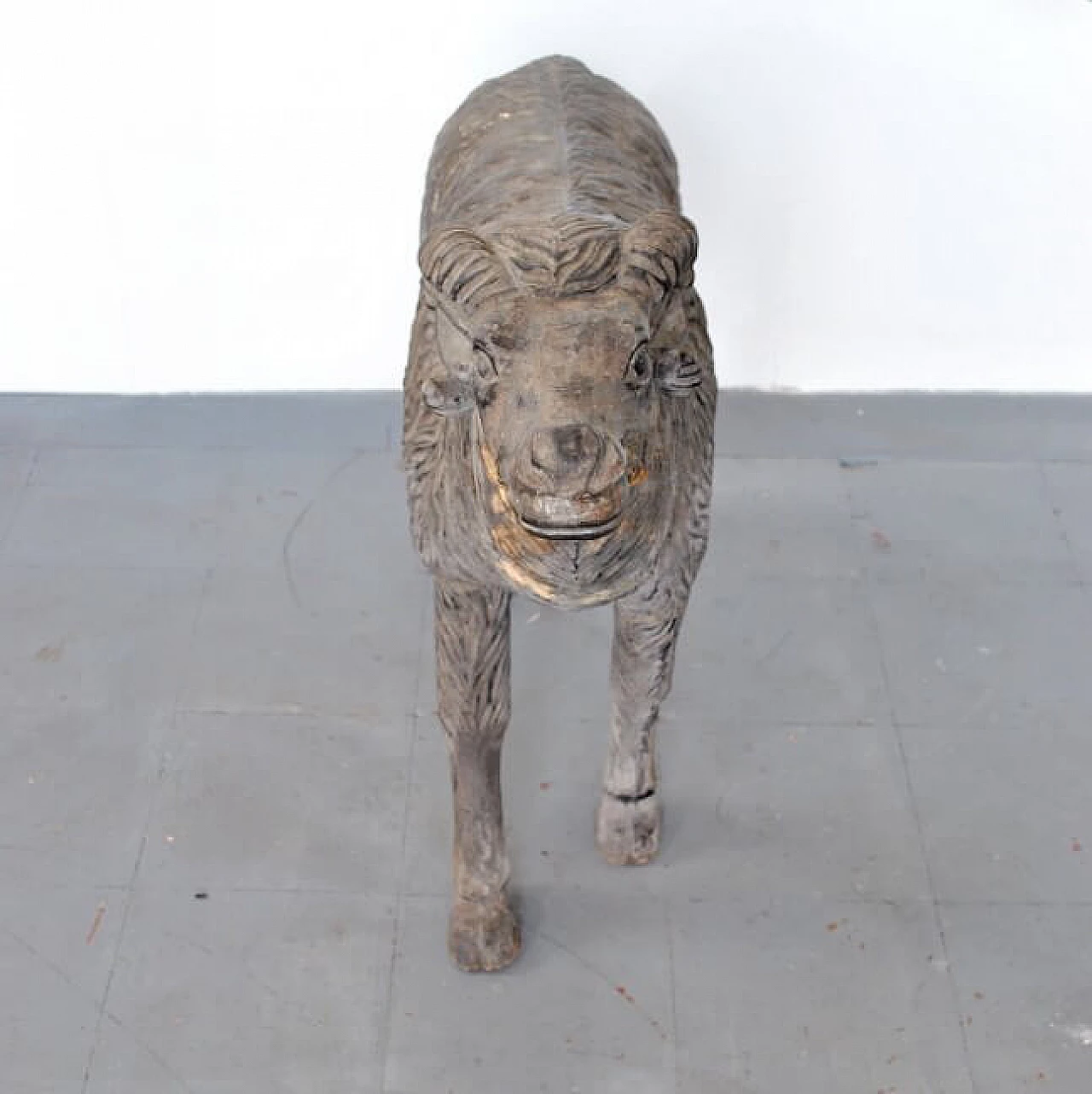 Wooden statue representing a ram, 50s 1215683