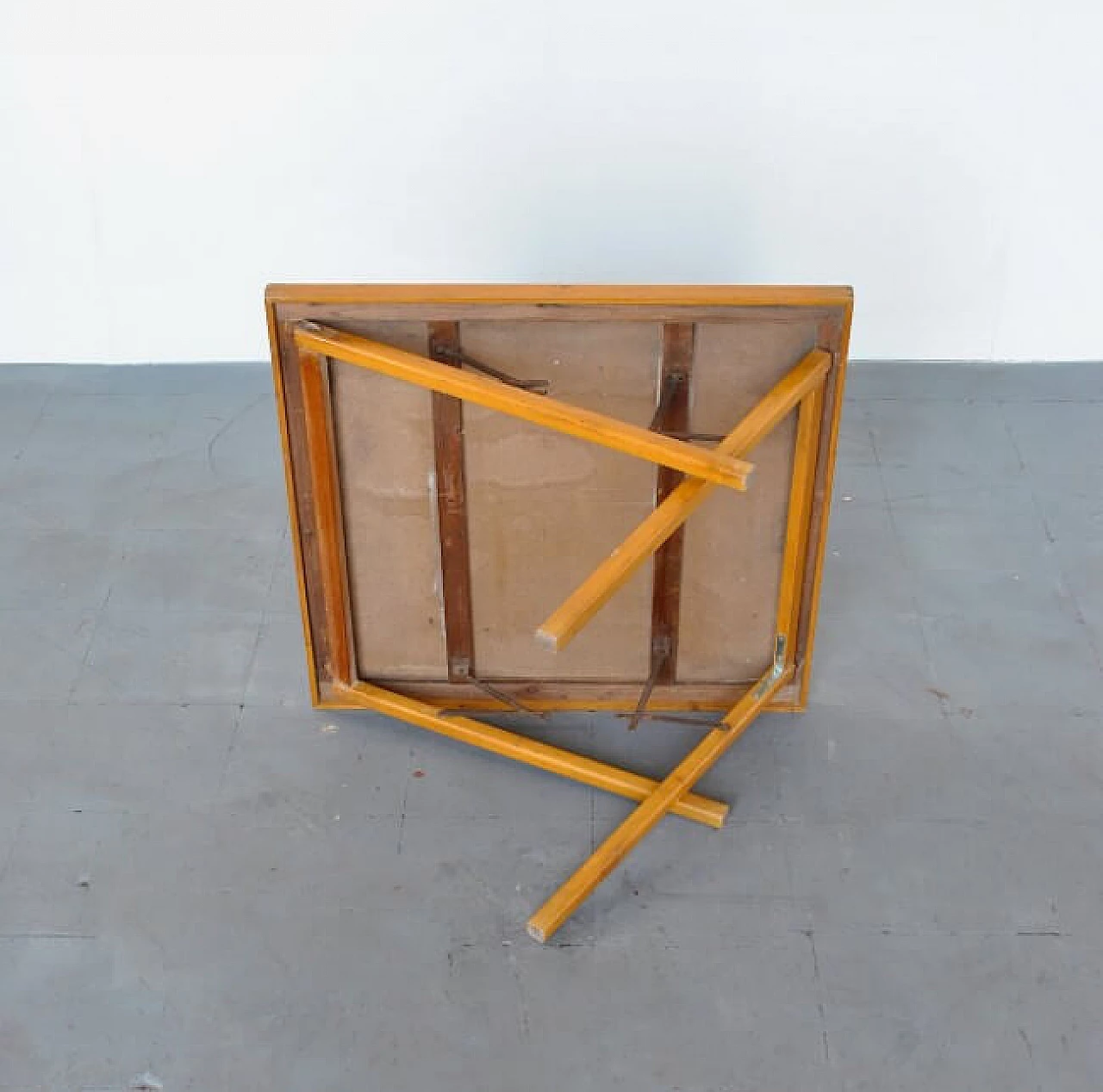 Game table in wood and fabric, 60s 1215704